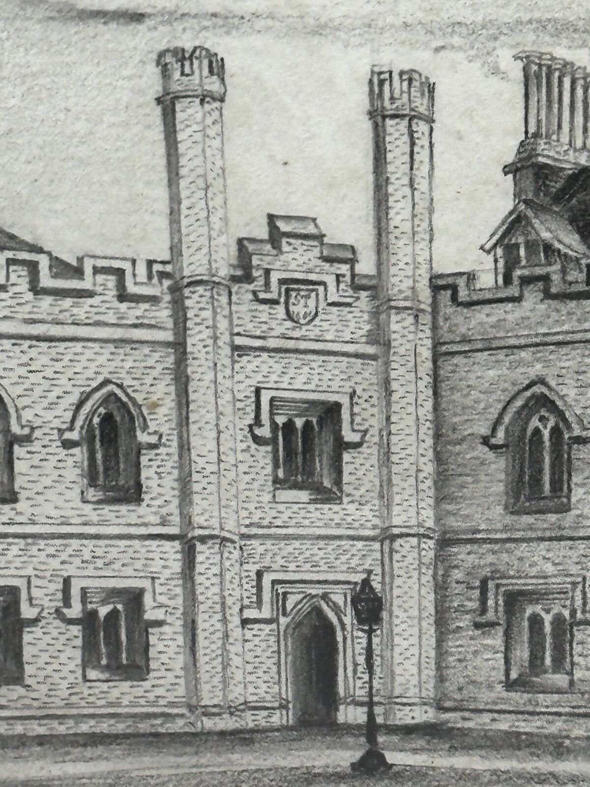 Kunst Tekening Gisborne Court Peterhouse Cambridge in de stijl van Joseph Michael Gandy photo