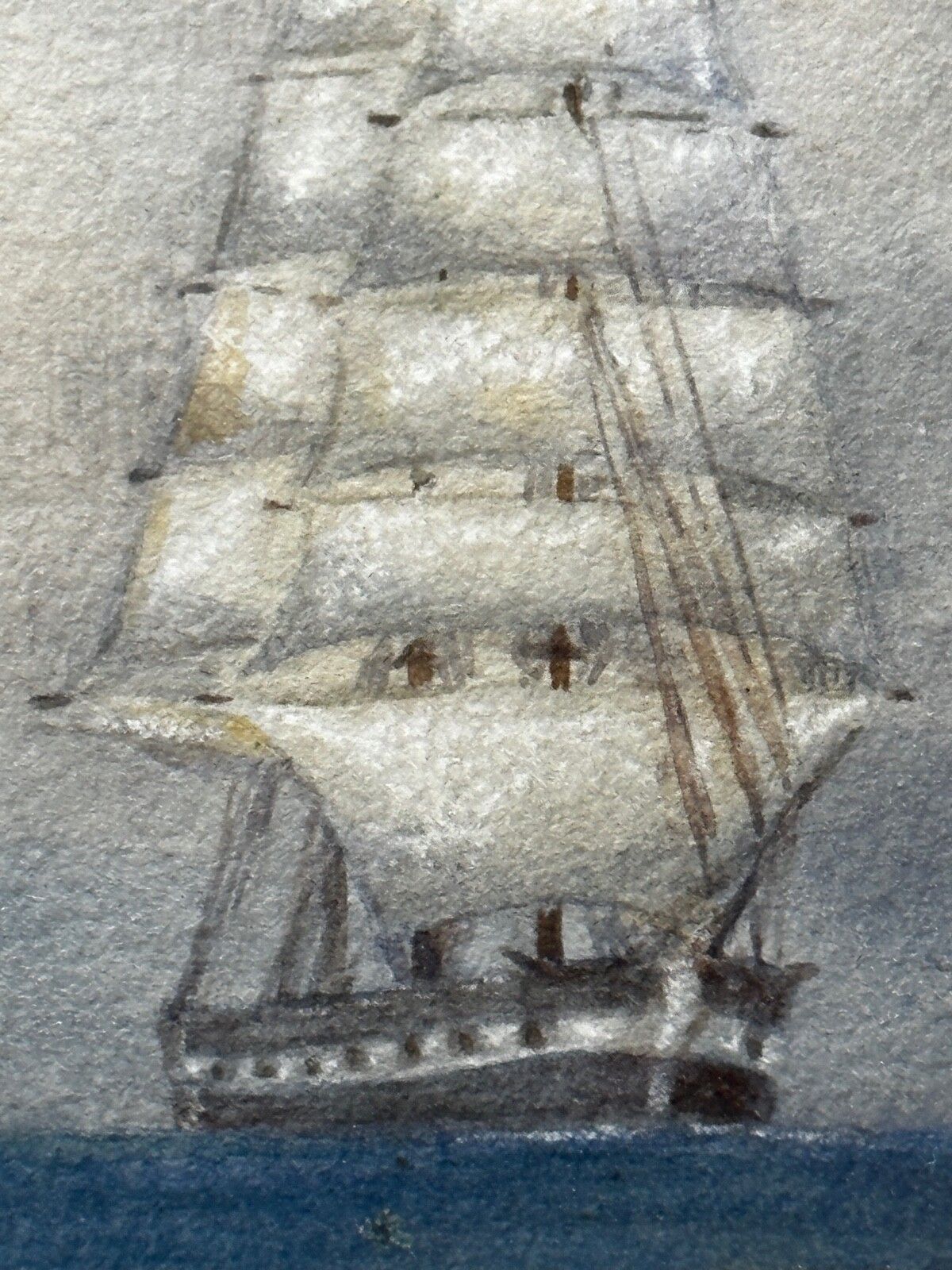 5000.0 Victorian Marine Watercolour Barque Sailing Ship Signed By Samuel John Milton Brown photo