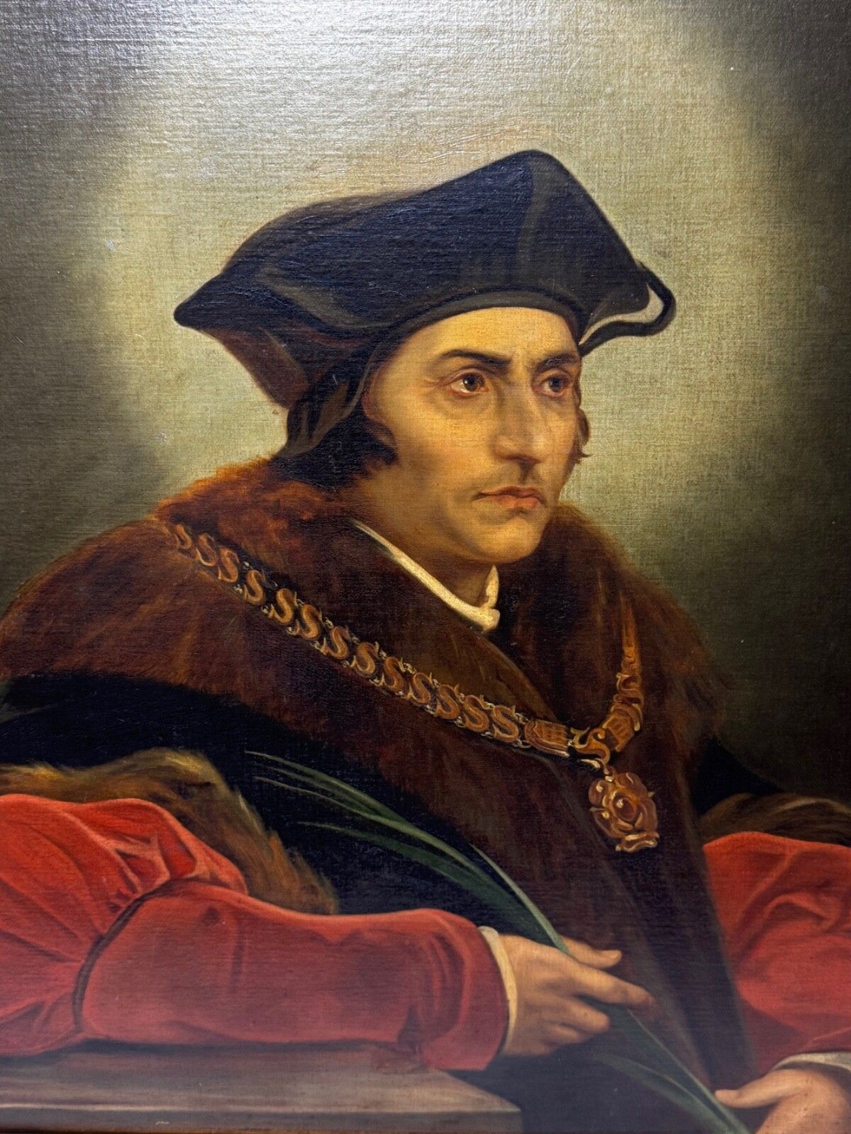 Oil Painting Sir Thomas More Chancellor Duchy Of Lancaster After Hans Holbein photo furniture