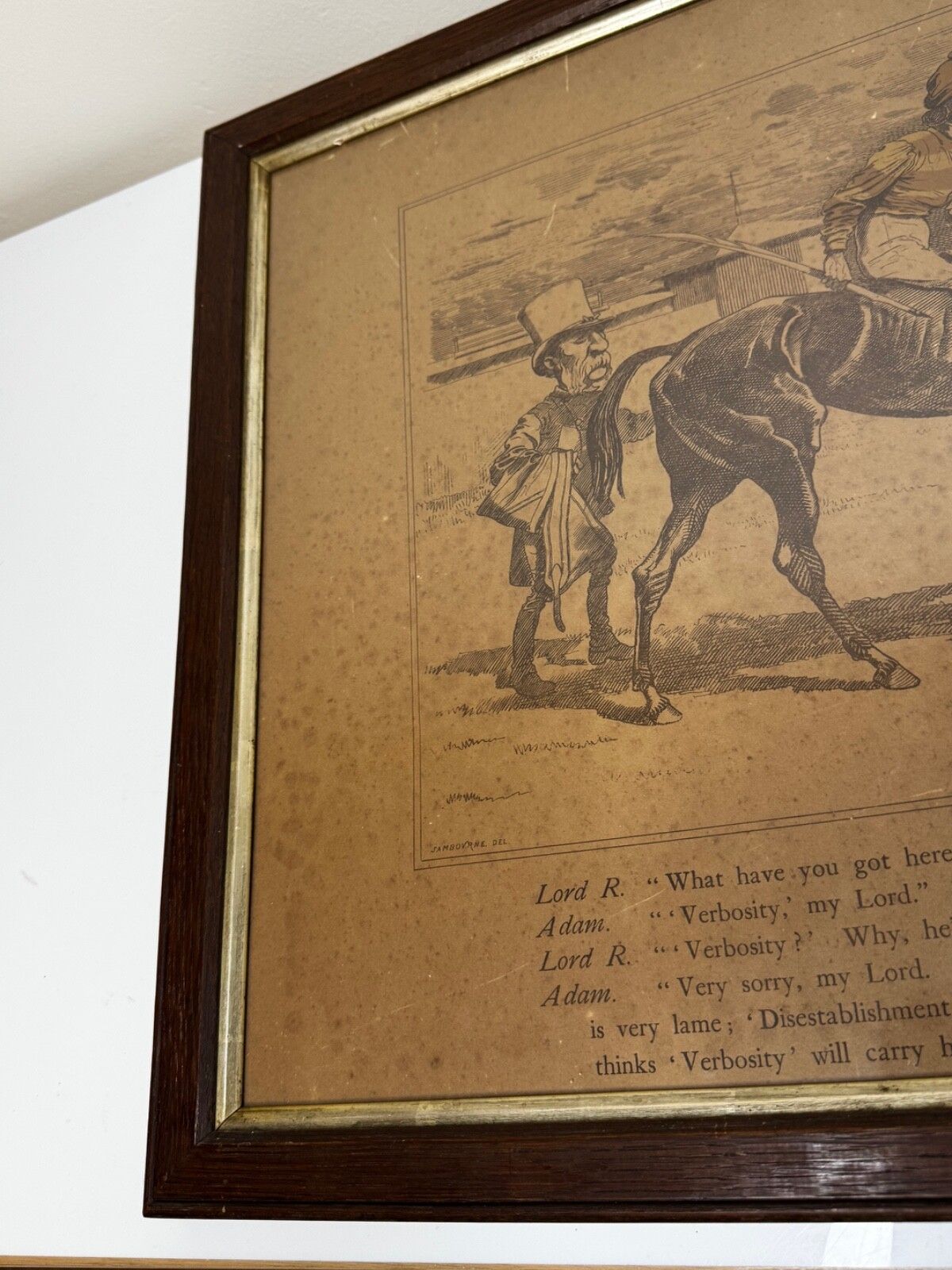 19e-eeuwse politieke prent William Gladstone als jockey van Lord Rosebery op paard Verbosity door Edward Linley Sambourne photo Kunst