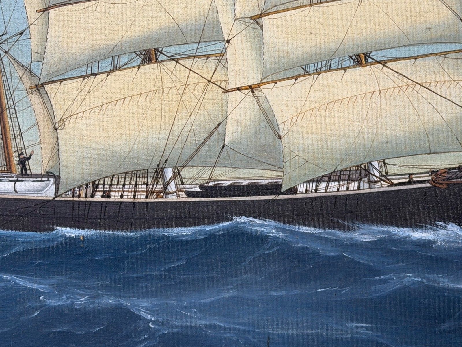 7500.0 Baltic Barque Ship Britannia Of Åland Under Full Sail - Capt. August Ekblom photo