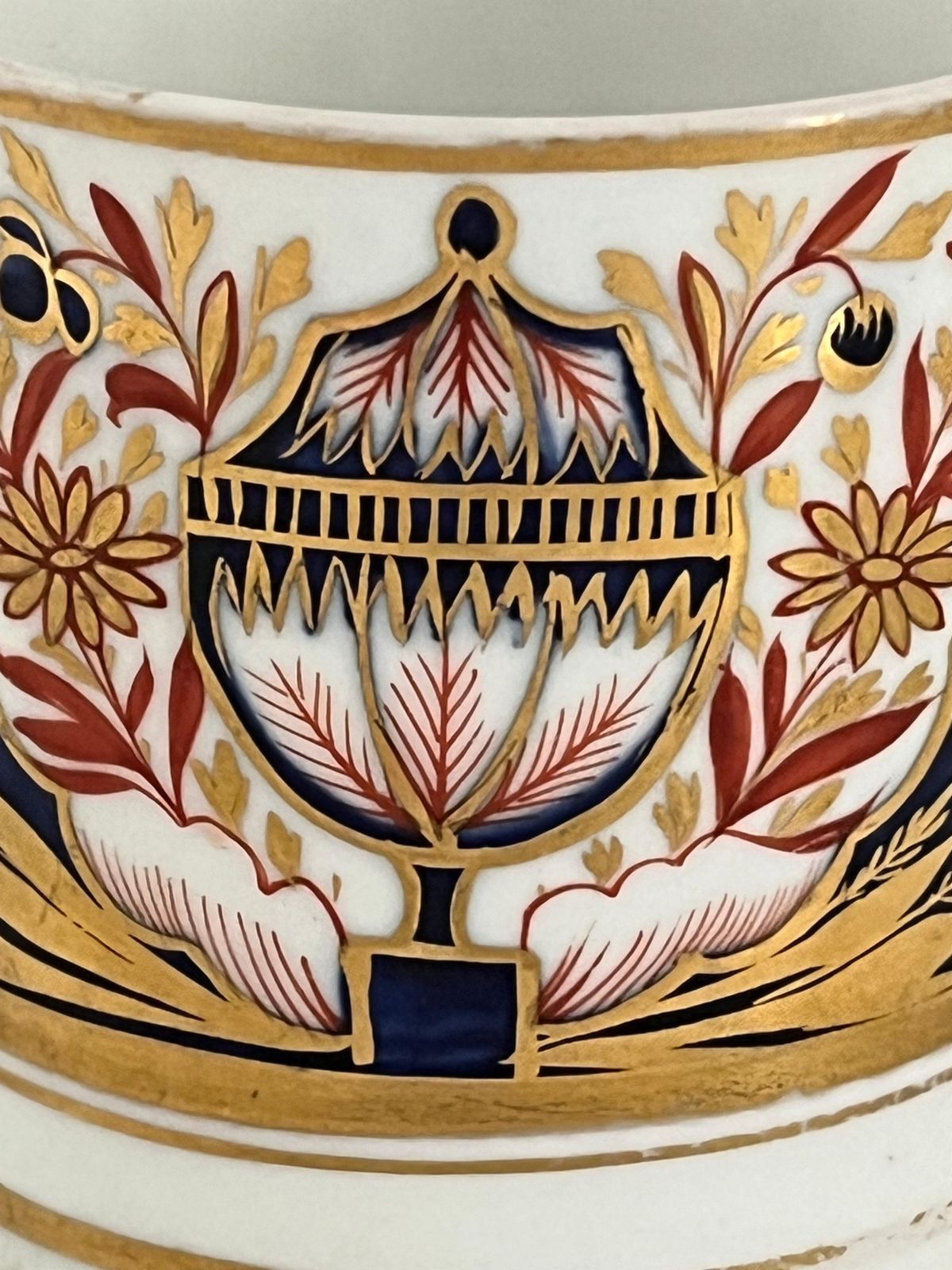 Vroeg Minton Porseleinen Koffiekopje, Gemonogrammeerd en Handgeschilderd Patroon 202, ca. 1810 photo buy