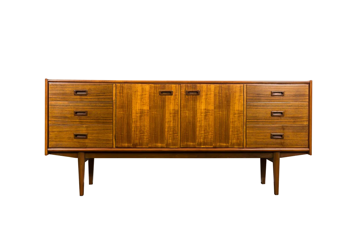 Vintage walnoten dressoir van Bfm, jaren 1960, Polen