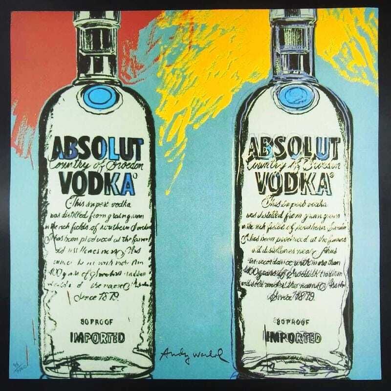 Lithographie en édition limitée « Absolut Wodka » d'Andy Warhol, années 1980, numérotée au crayon par le Cmoa. °°°°Expédition DDP vers le Royaume-Uni, droits de douane acquittés.