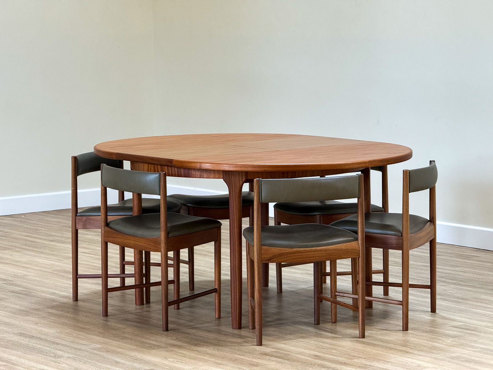 McIntosh Dunvegan Teak Dining Set – Round Extending Table & 4 Chairs (1960s Scotland) photo furniture