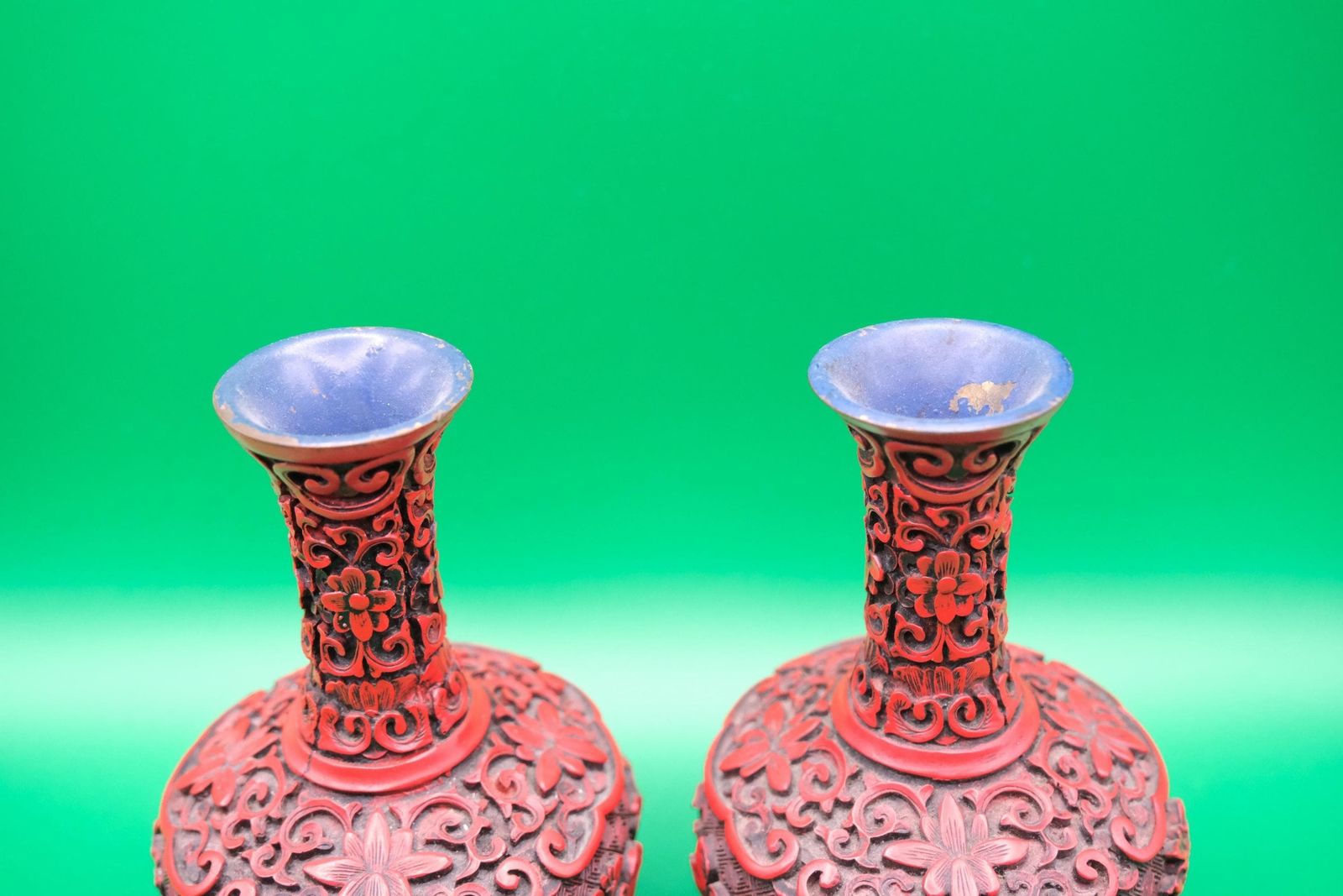 Chinese Cinnabar-stijl vazen, kunstlak resin, Chinese Cinnabar-stijl balustervazen photo for sale