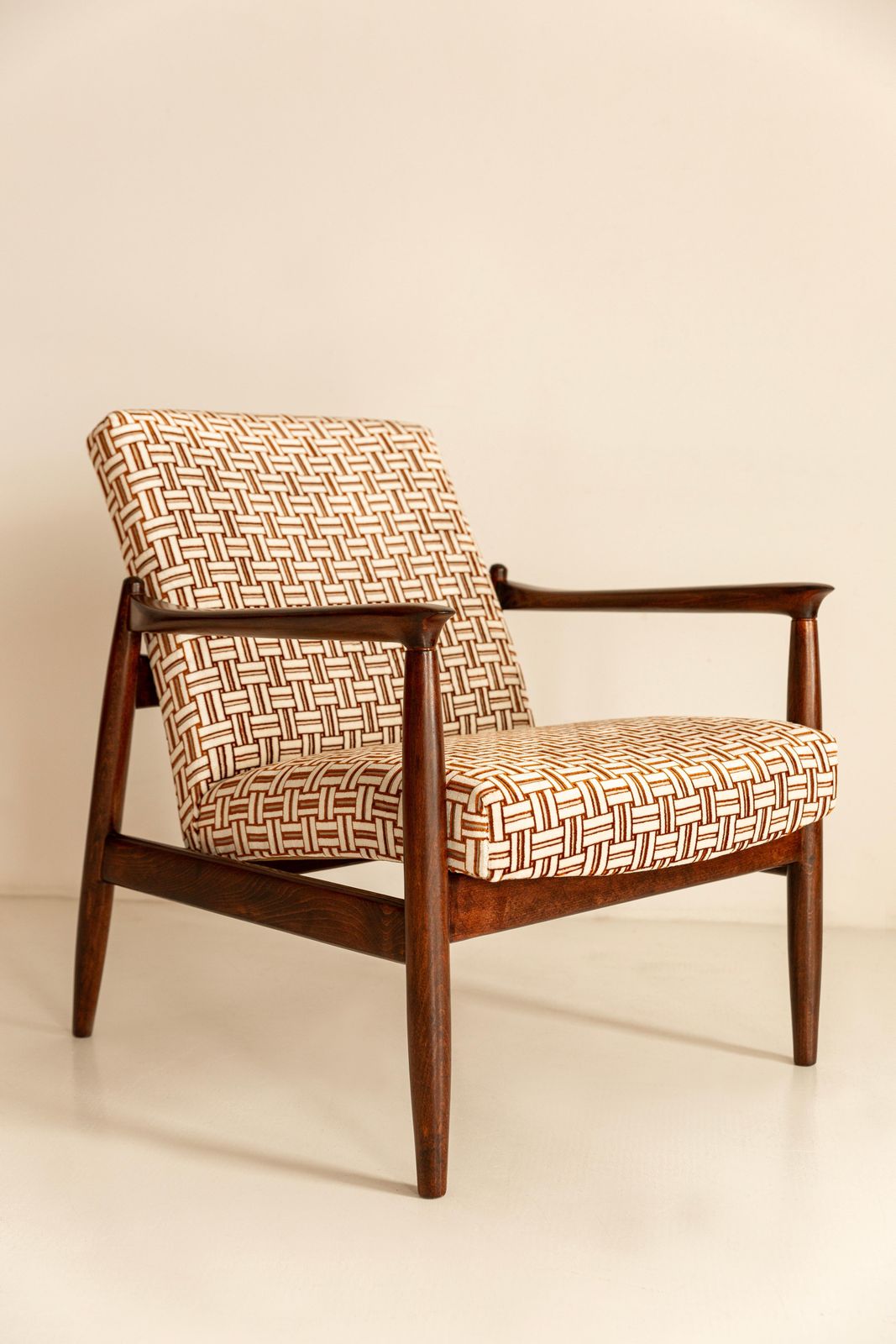 Two Mid Century Armchairs By E. Homa, Jacquard Velvet By Camengo, Europe, 1960s photo for sale