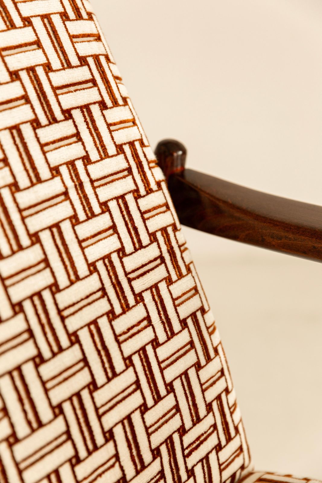 photo vinterior Two Mid Century Armchairs By E. Homa, Jacquard Velvet By Camengo, Europe, 1960s