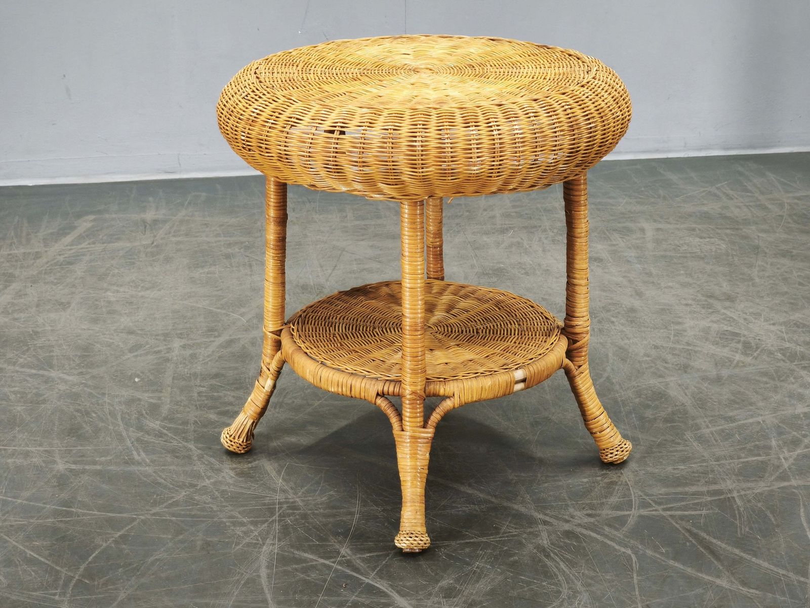 1950s Italian Rattan And Wicker Lounge Set, Four Armchairs And Table photo vintage