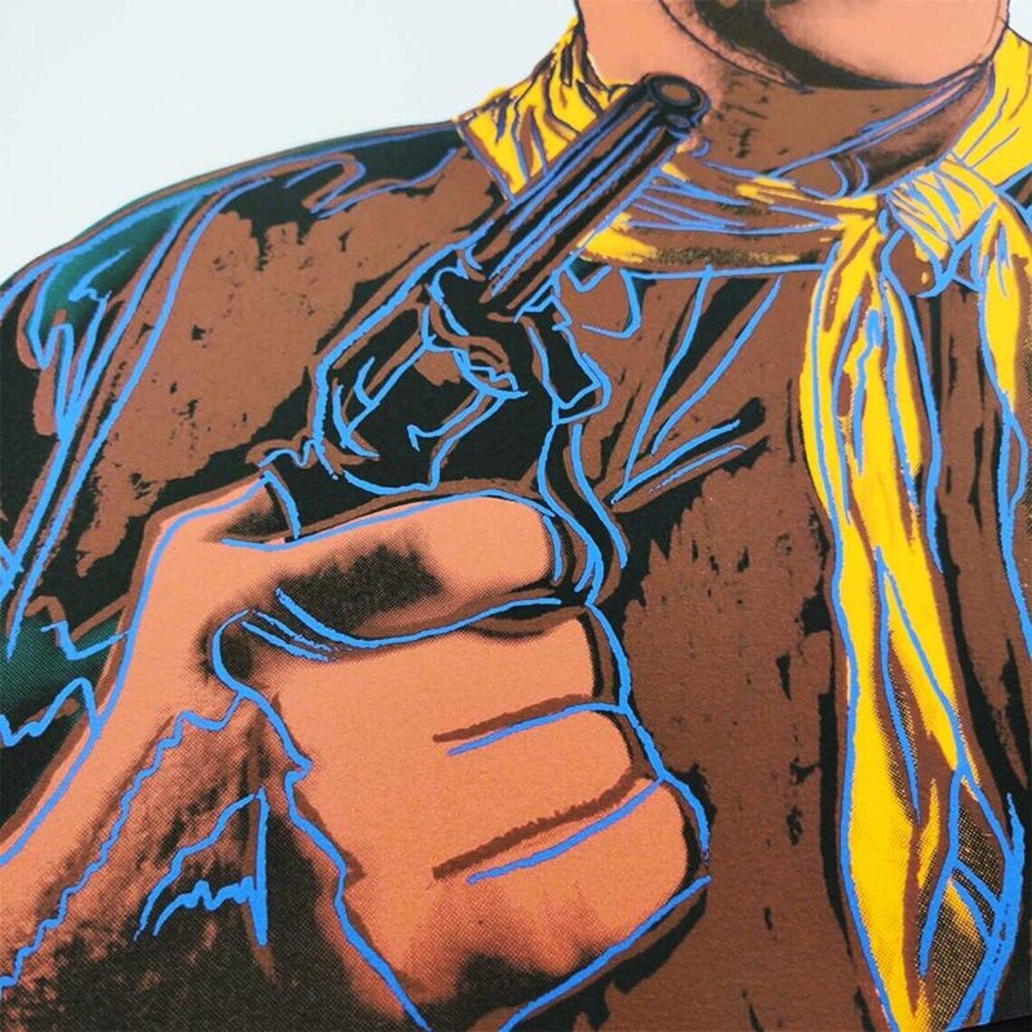 1980s Big Andy Warhol "John Wayne" Limited Edition Lithograph Numbered In Pencil By Cmoa. 60cm / 23.62 Inches photo Art