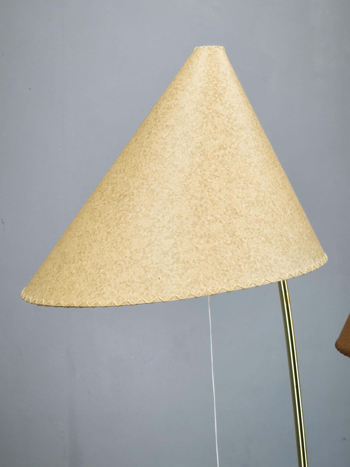 Lampadaire tchèque années 1960 à double abat-jour en papier fait main, style japonais photo vinterior