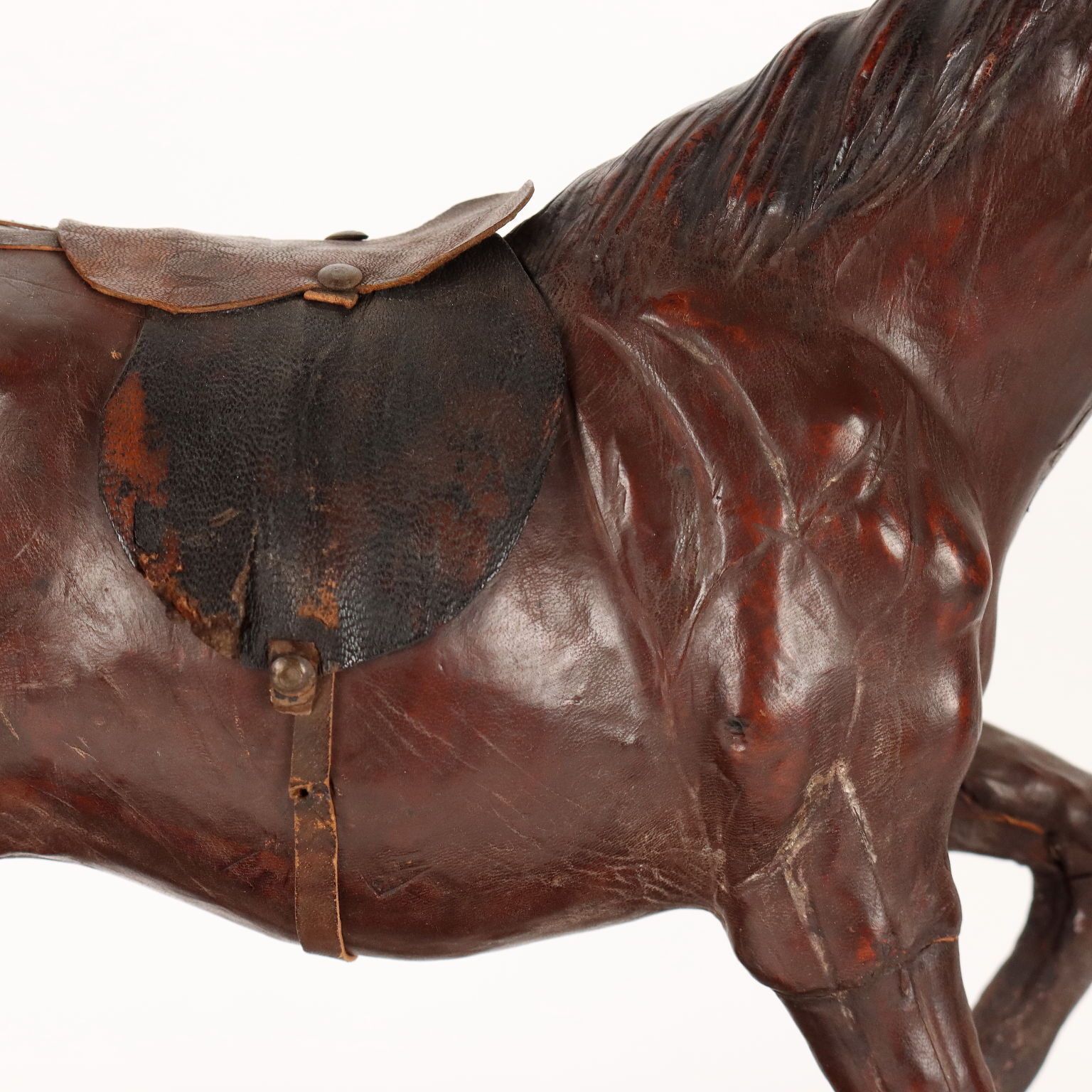 Paard gesneden hout Italië 19e eeuw photo Kunst