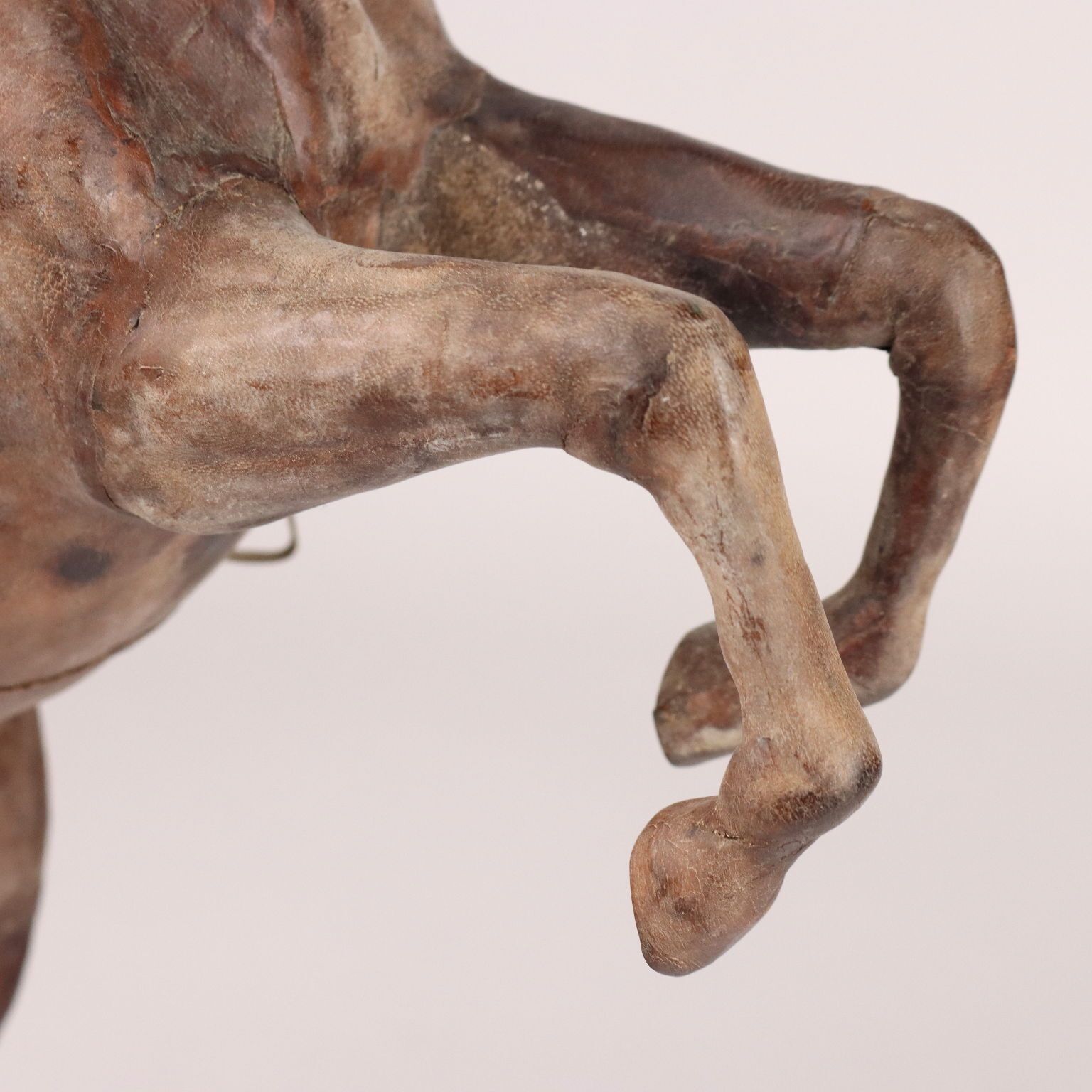 Lederen Steigerende Paard Antiek Italië XX Eeuw photo Kunst