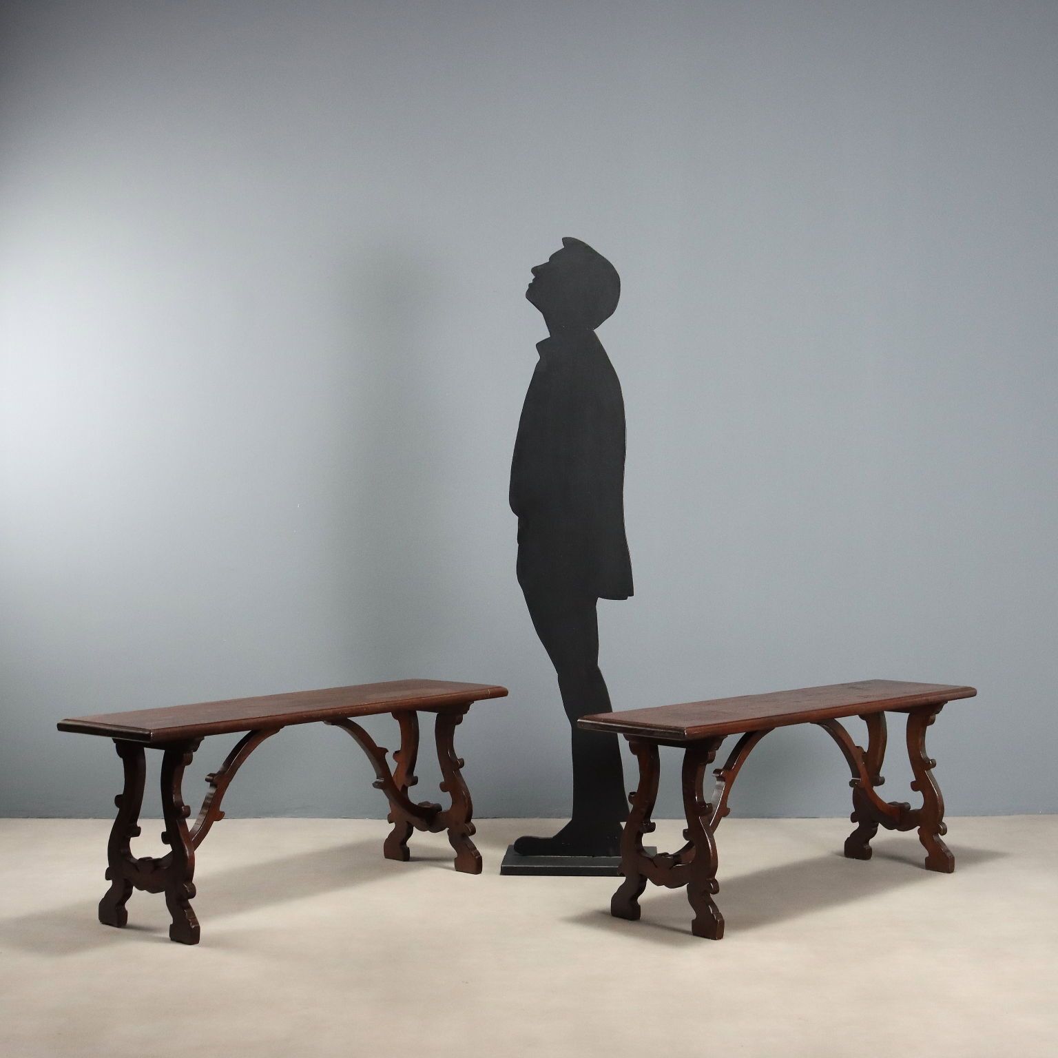 Antique Benches Walnut Italy Mid XX Century photo for sale