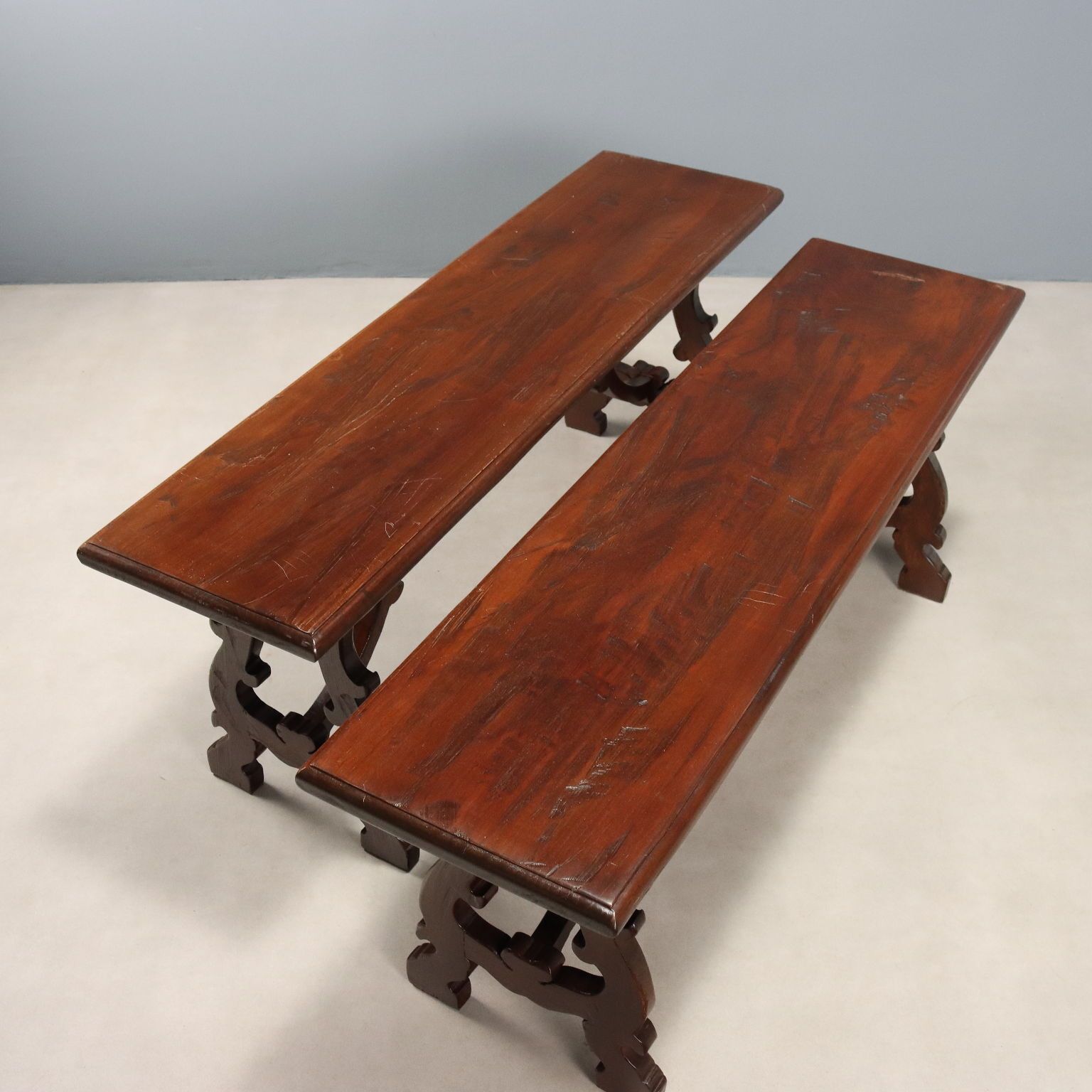 Antique Benches Walnut Italy Mid XX Century photo Furniture