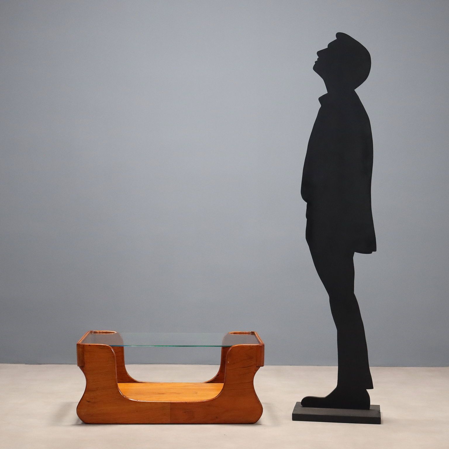 Table basse vintage à double plateau en teck, design italien, années 1960 photo for sale