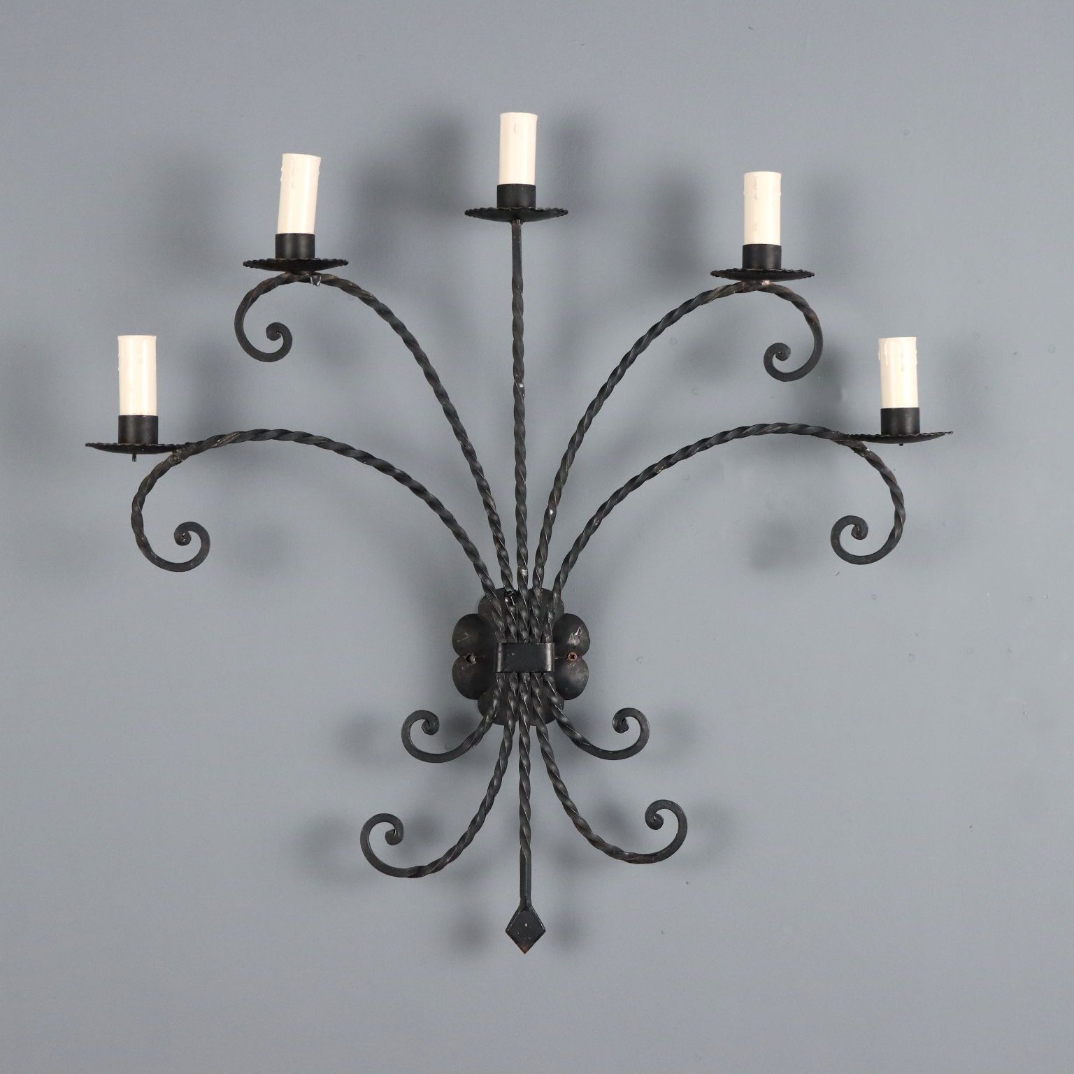 Antique Wall Lamp Iron Decorations Italy XX Century