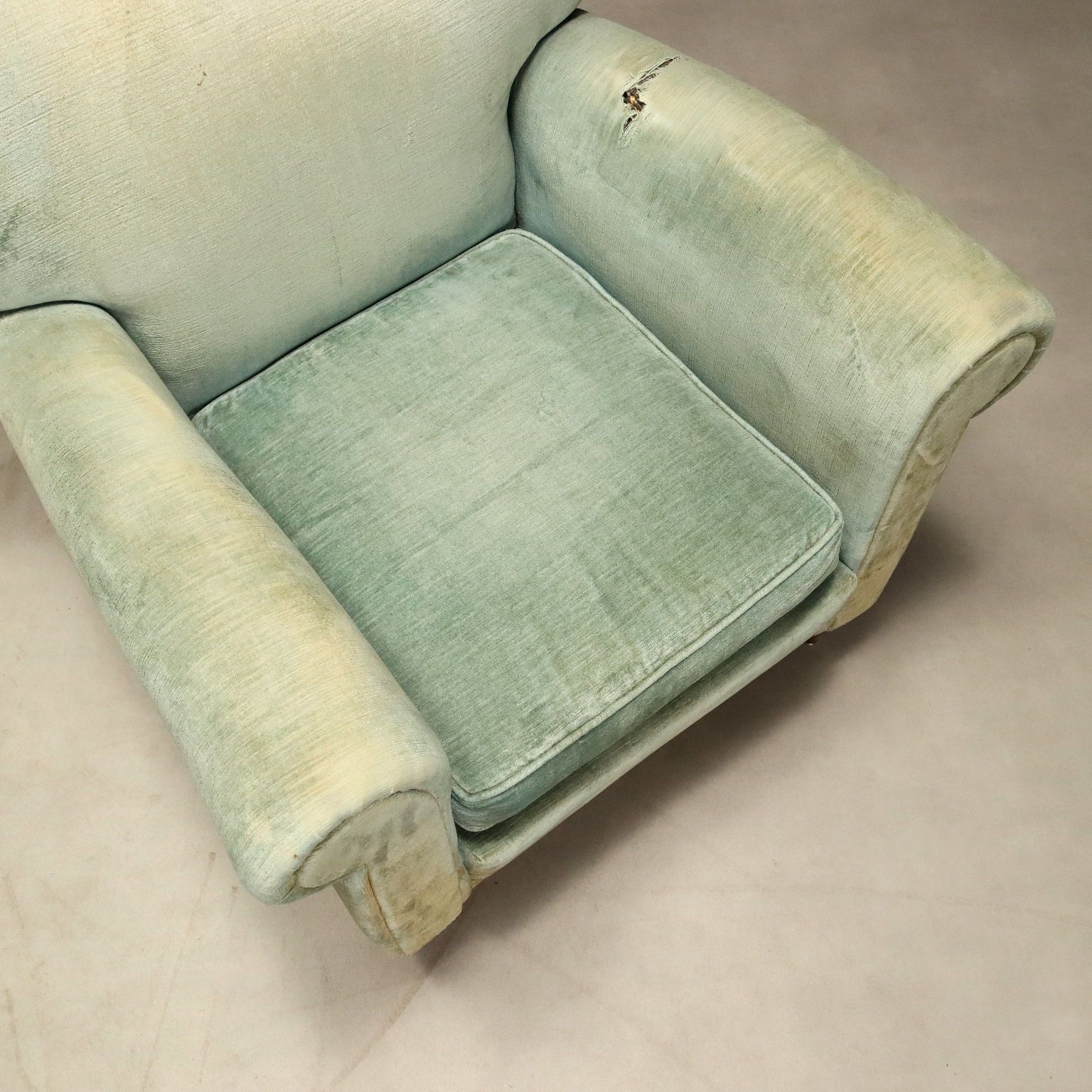 photo for sale Vintage Armchairs Fabric Padding Design Italy 1950s