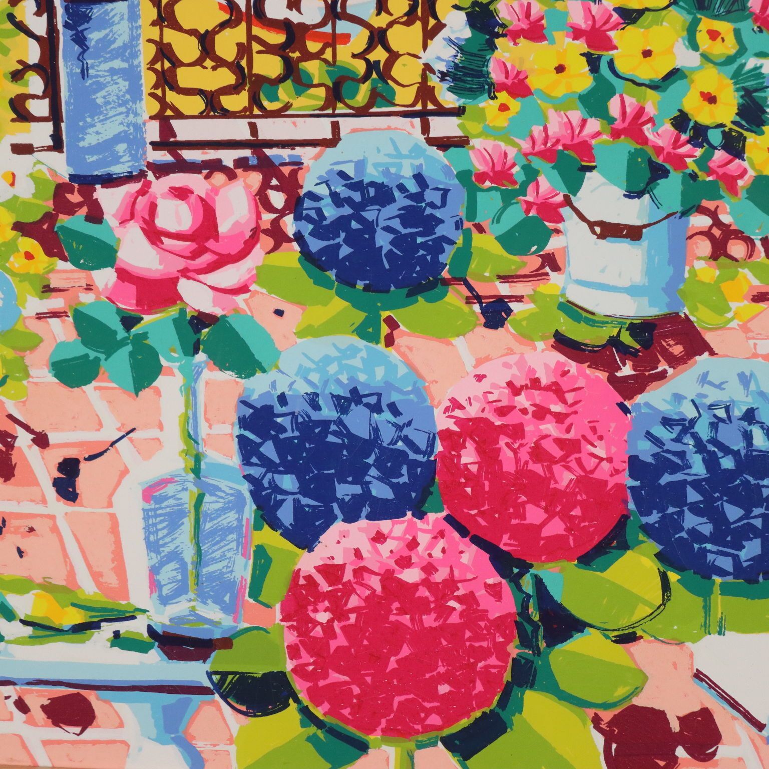 Sérigraphie sur toile par Athos Faccincani   Printemps sur la côte amalfitaine photo 300.0