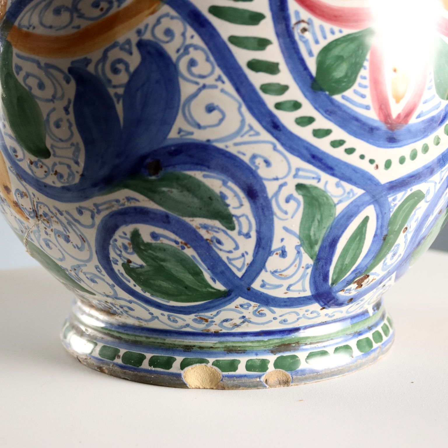 Antiek Amphora handgeschilderd majolica Italië 20e eeuw photo 140.0