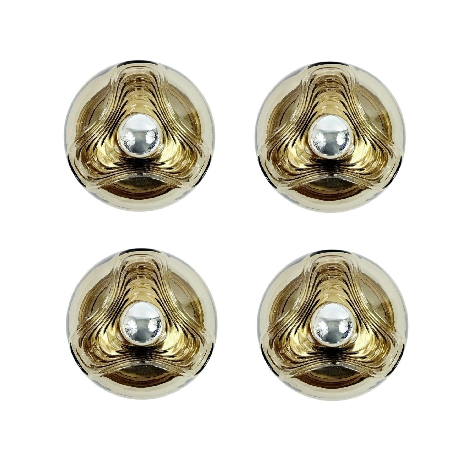 Applique murale « Wave » Koch & Lowy pour Peill & Putzler, verre, Allemagne, années 1970 - lot de 1 sur 4 photo Luminaires
