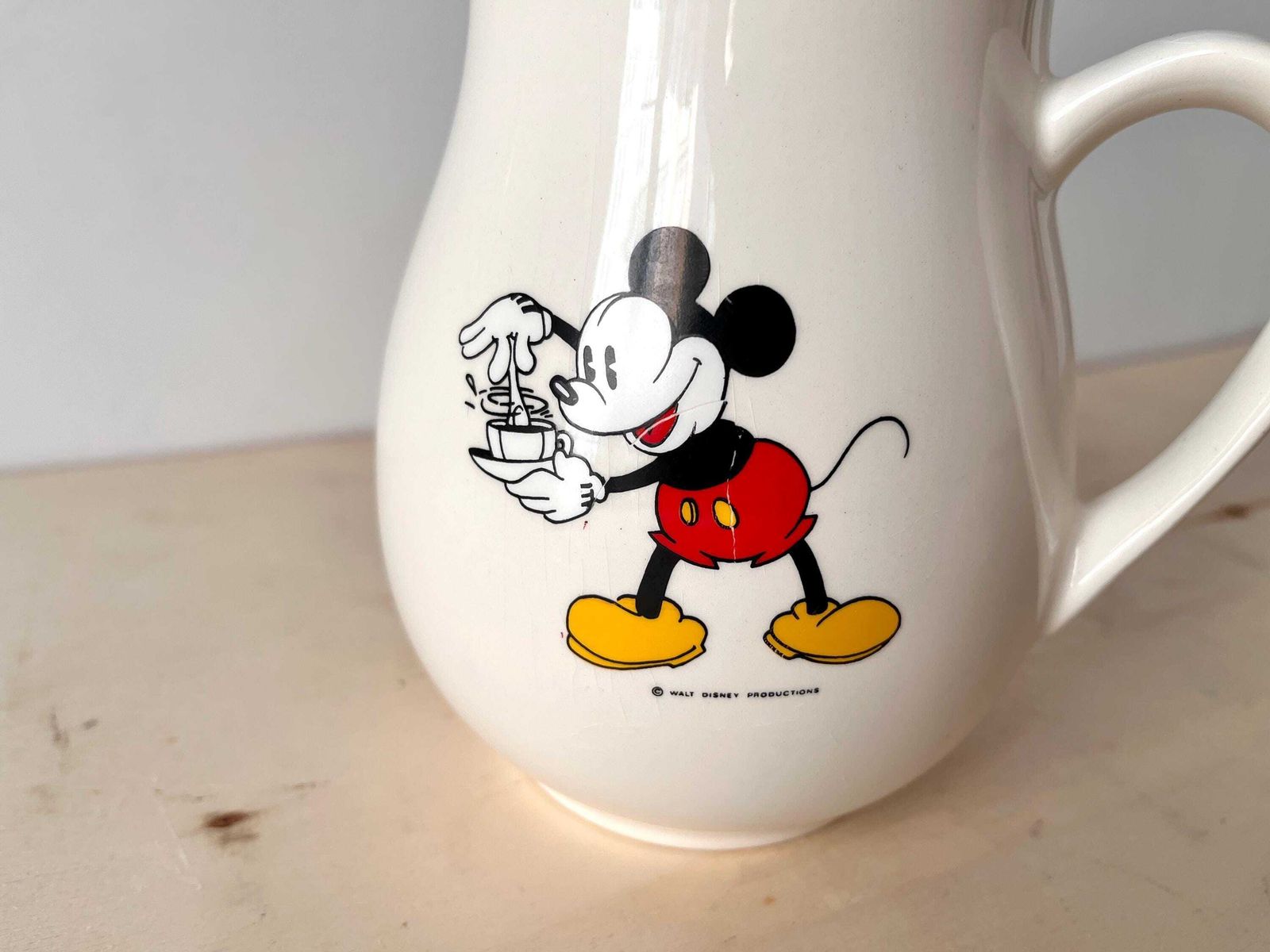 Vintage Mickey Minnie's Italiaanse aardewerken kan van Pagnossin, jaren 1980, Walt Disney Italiaanse karaf photo Woonaccessoires