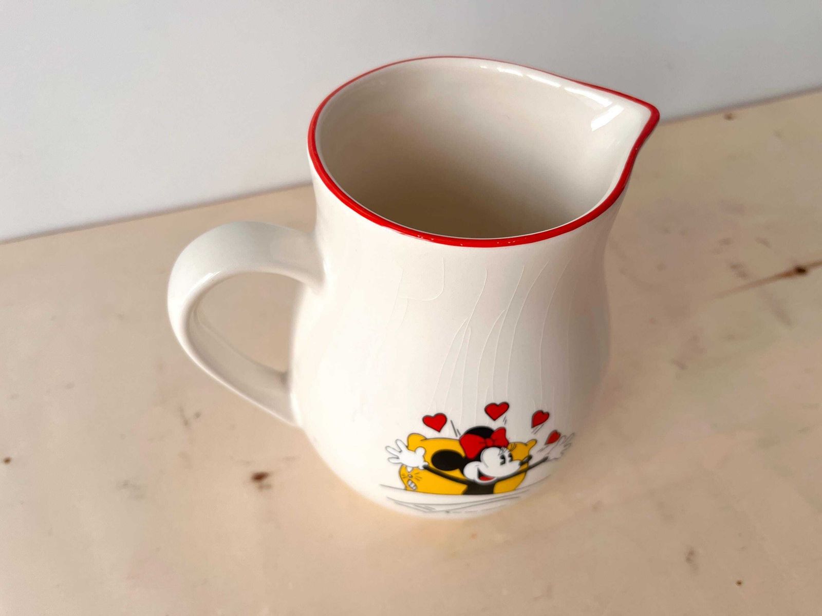Vintage Mickey Minnie's Italiaanse aardewerken kan van Pagnossin, jaren 1980, Walt Disney Italiaanse karaf photo vinterior