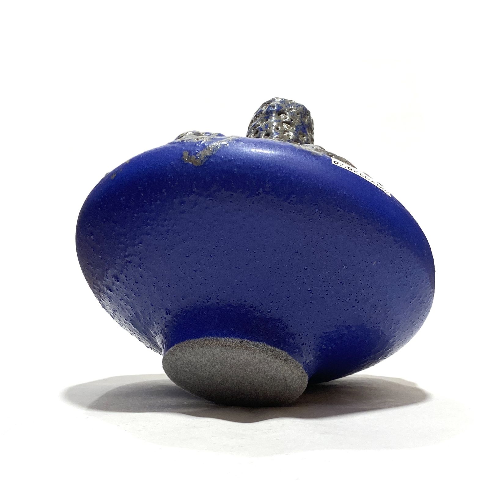 Otto Keramik 206 vaas in blauw fat lava (17,5 cm diameter), West-Duits art pottery glazuur photo vintage