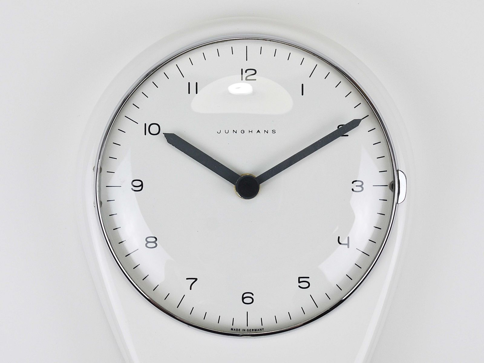Max Bill Witte Wandklok & Timer Mid-Century Modern, Junghans Duitsland, jaren 1950 photo vinterior