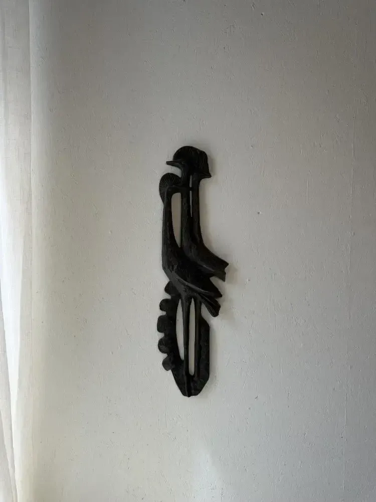 Brutalist Wall Sculpture With Birds Ars Munda photo vintage