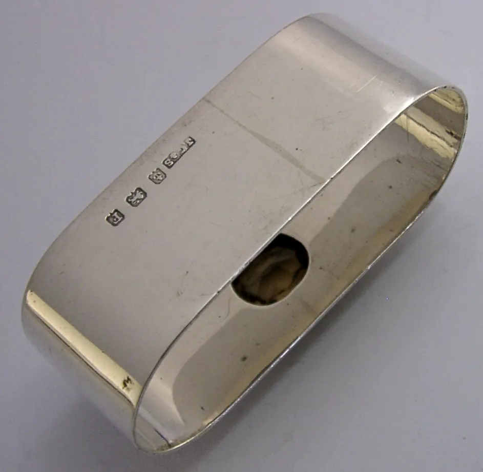 Sterling Silver Citrine Napkin Ring 1930 Antique 24g photo vintage