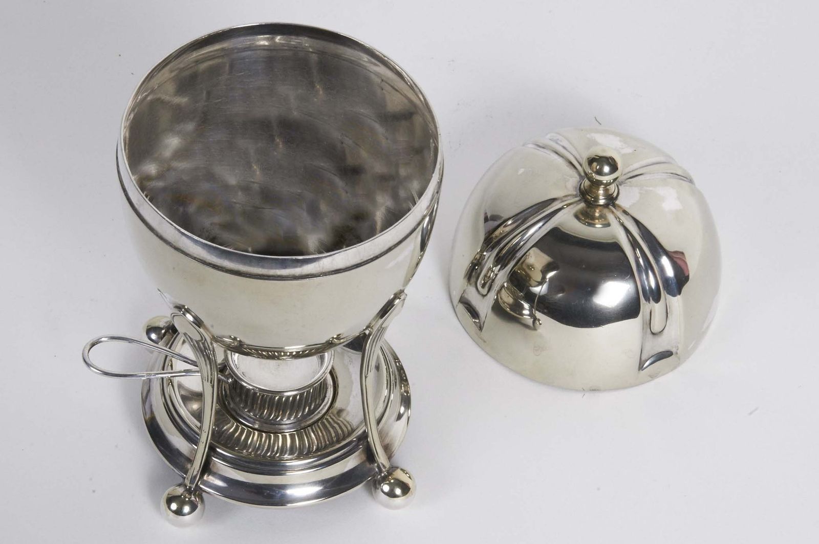 Antique Silver Egg Coddler | Egg Boiler photo vintage