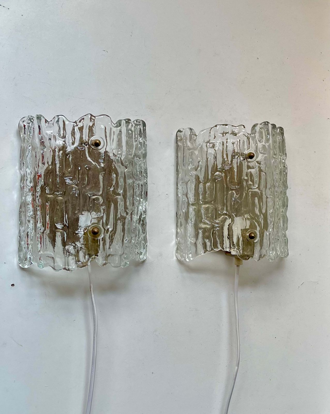Kristallen ijsglazen wandlampen van Carl Fagerlund voor Orrefors, ca. jaren 1960 photo furniture