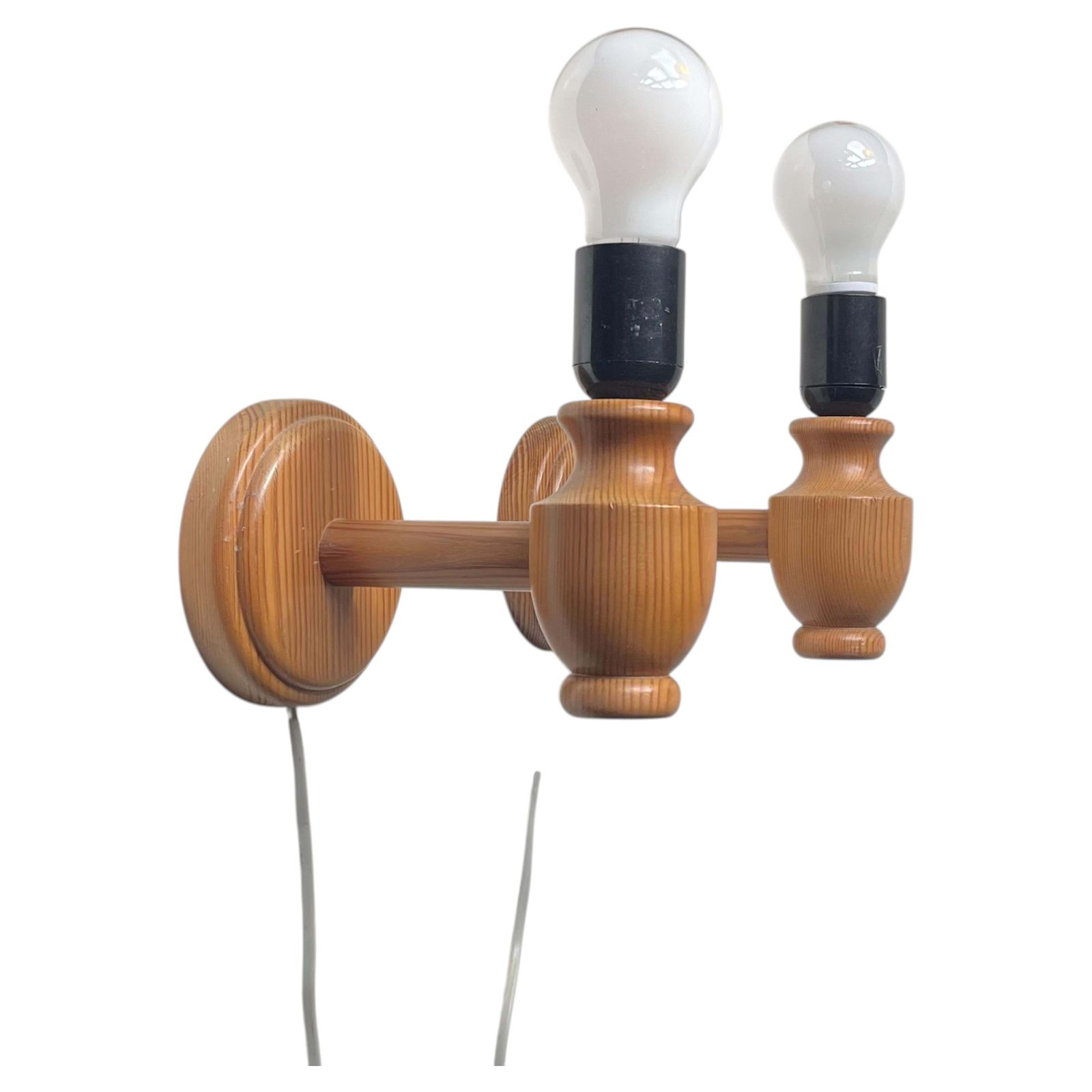 Vintage Nordic Wall Sconces In Oregon Pine, 1980s, Set Of 2