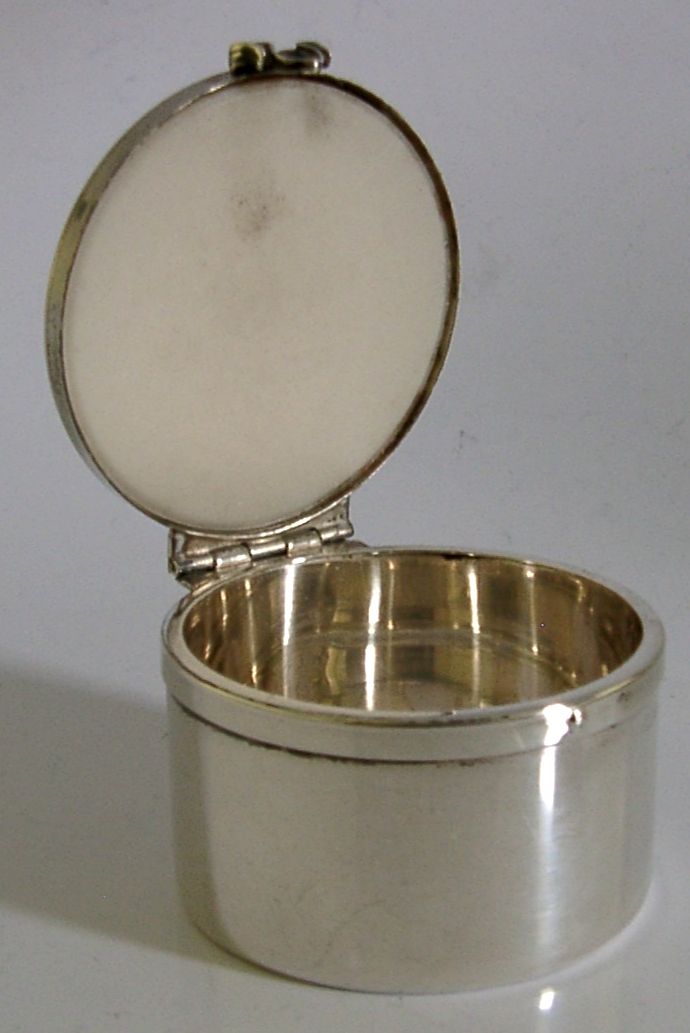 Boîte anglaise en argent sterling et émail céramique 1995, 34 g photo vintage