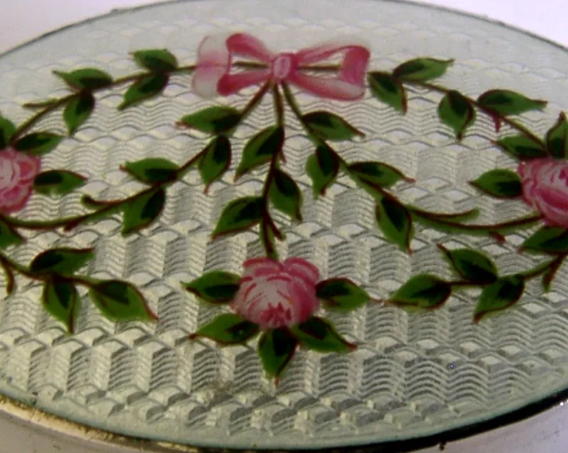 Stunning Sterling Silver Enamel Box 1911 Antique photo vintage