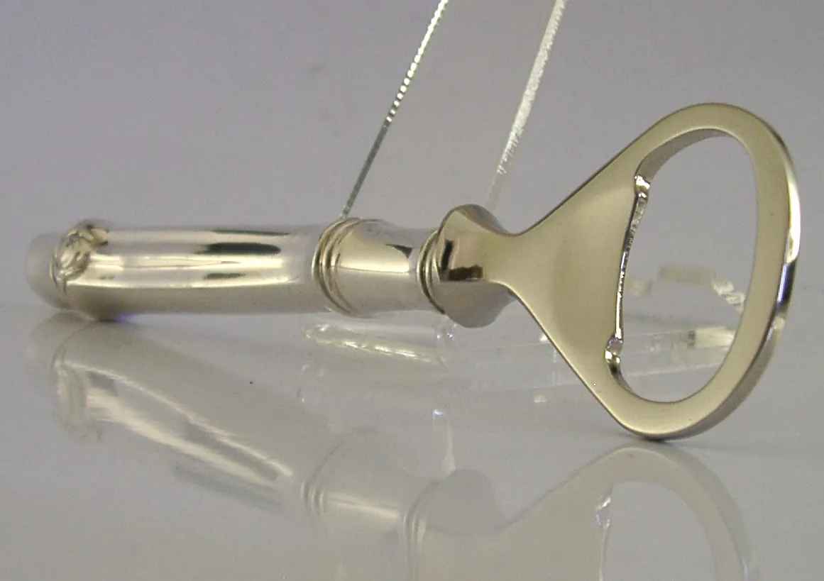 Flessenopener met sterling zilveren greep, ca. jaren 1980, barware, 54g, Italiaans design photo furniture