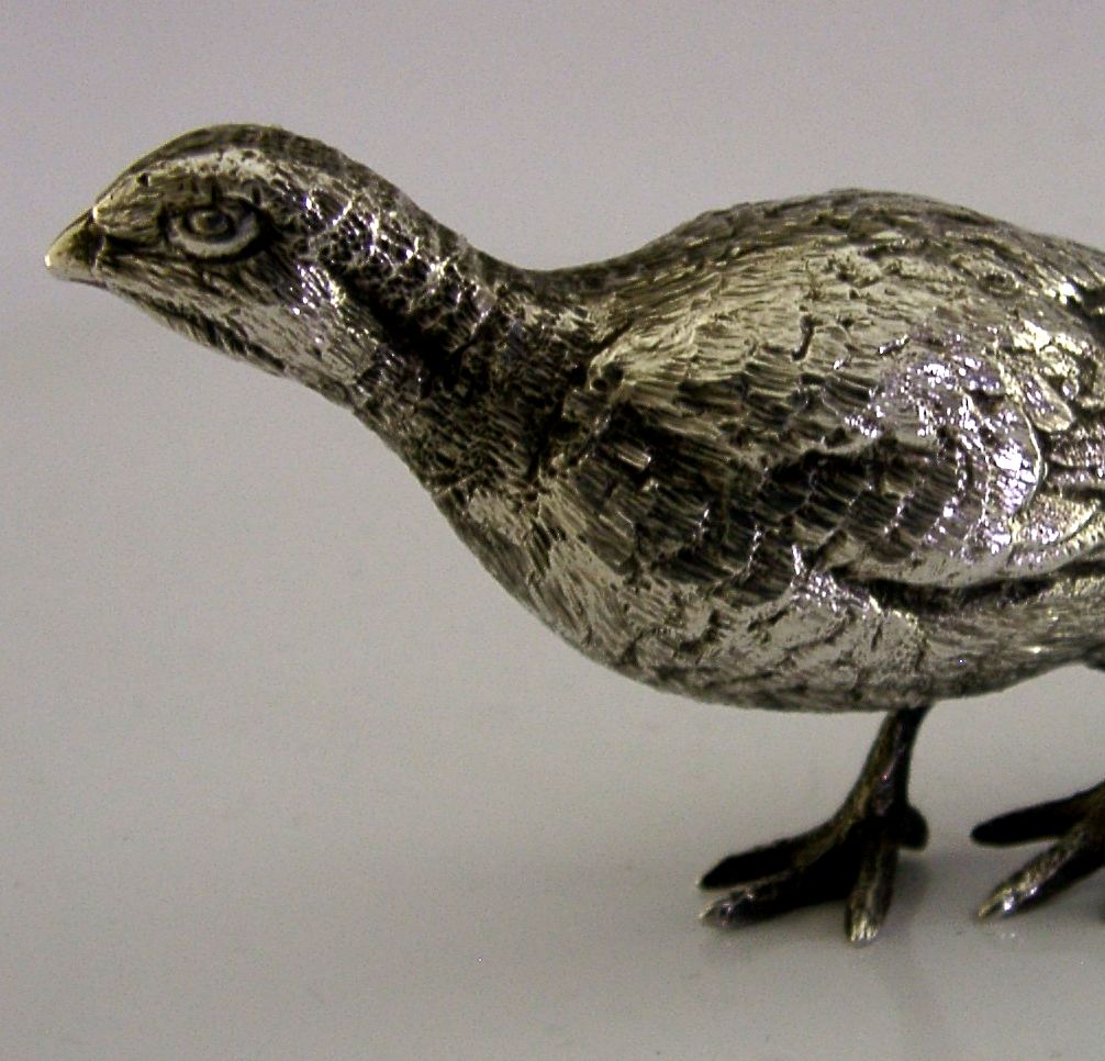 Figurine de faisan en argent sterling 140 g, S M D Castings, Londres 1977, chasse photo furniture