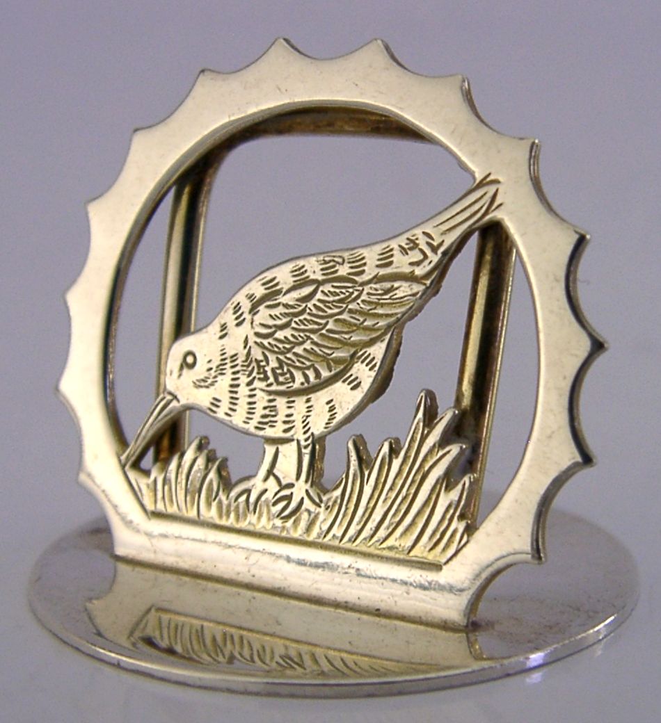 Asprey Sterling Silver Woodcok Animal Menu Holder 1992 Hunting Shooting photo for sale