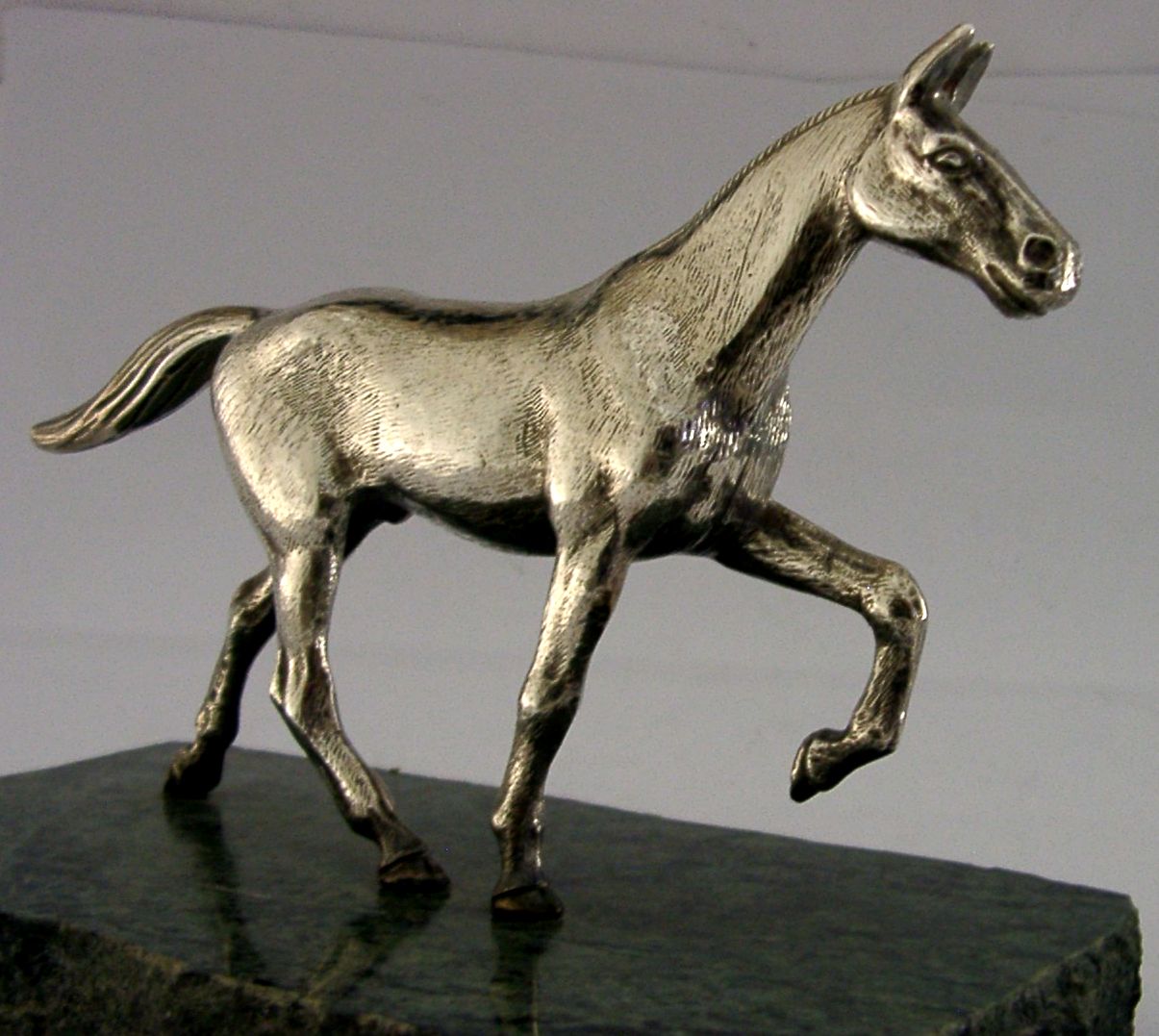 Statuette de cheval en argent massif sterling, pour bureau ou cheminée, Birmingham 1978, 934 g photo Art