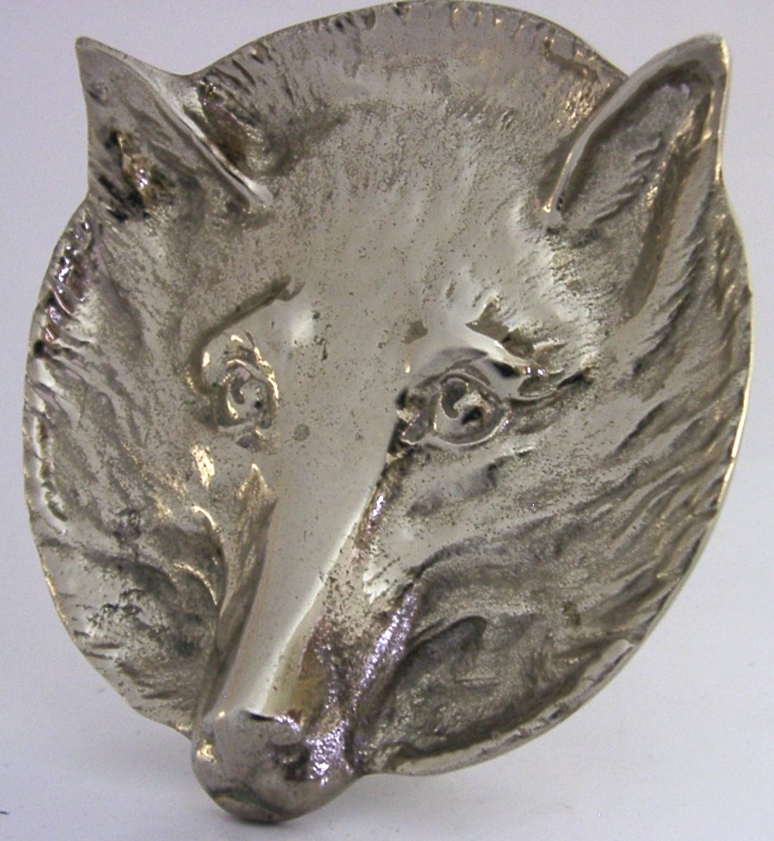 Coupelle anglaise en métal argenté, tête de renard, vers 1940, chasse, 154 g photo vinterior