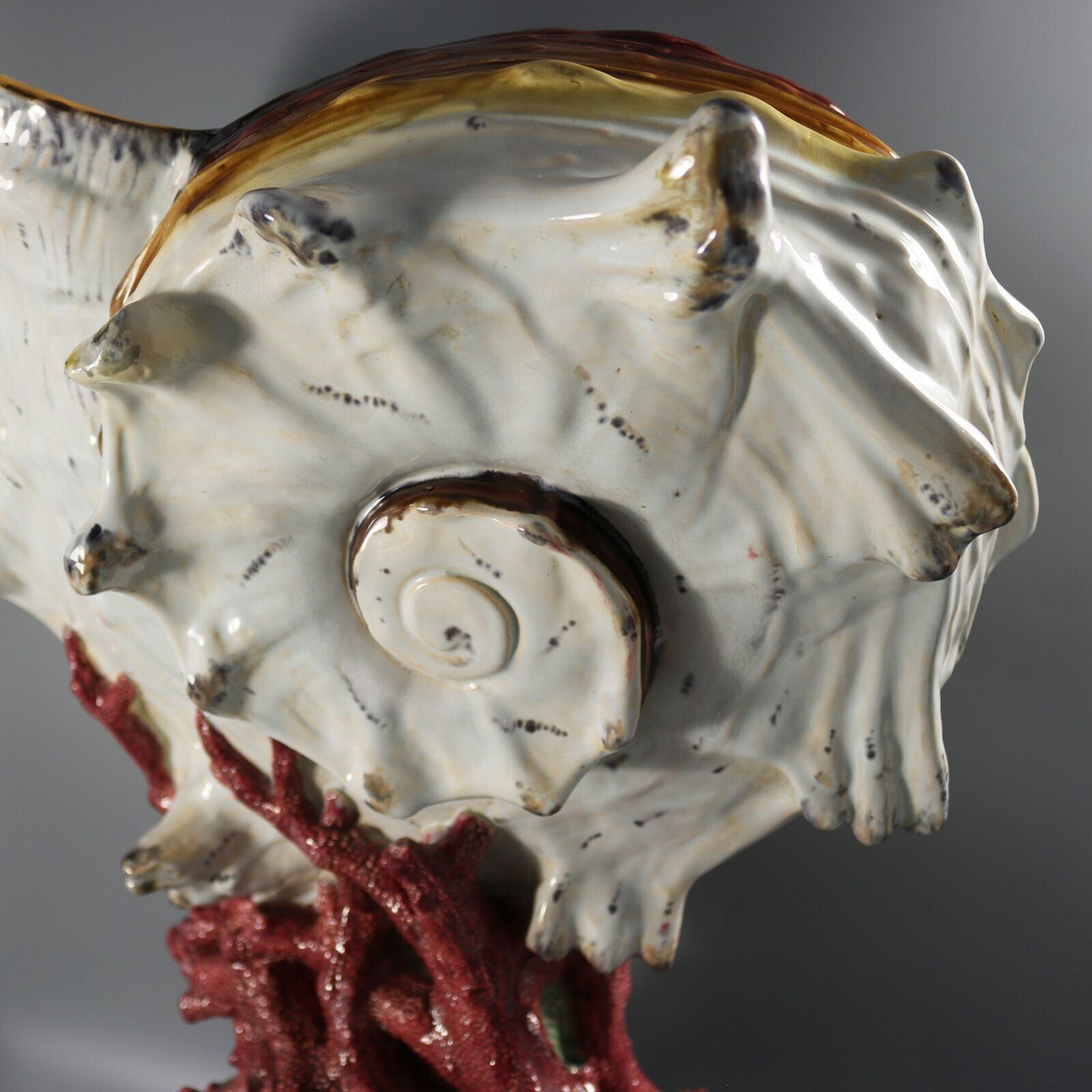 photo for sale Monumental Minton Majolica Conch Shell Jardinière