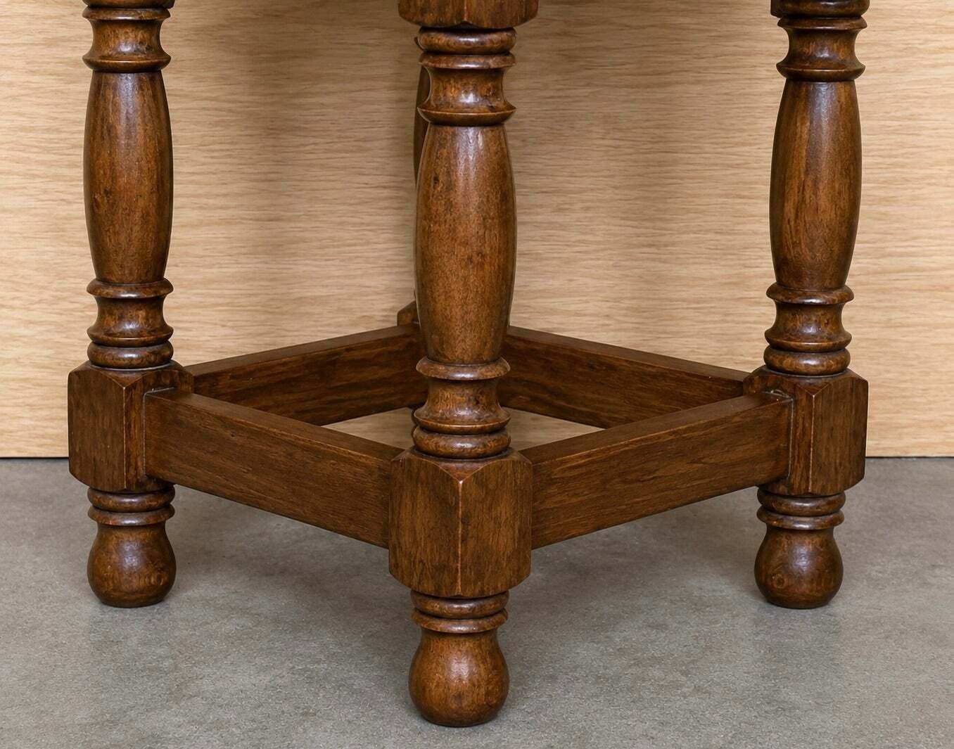 Pair Of Antique Spanish Side Tables With Turned Legs And One Drawer photo vinterior