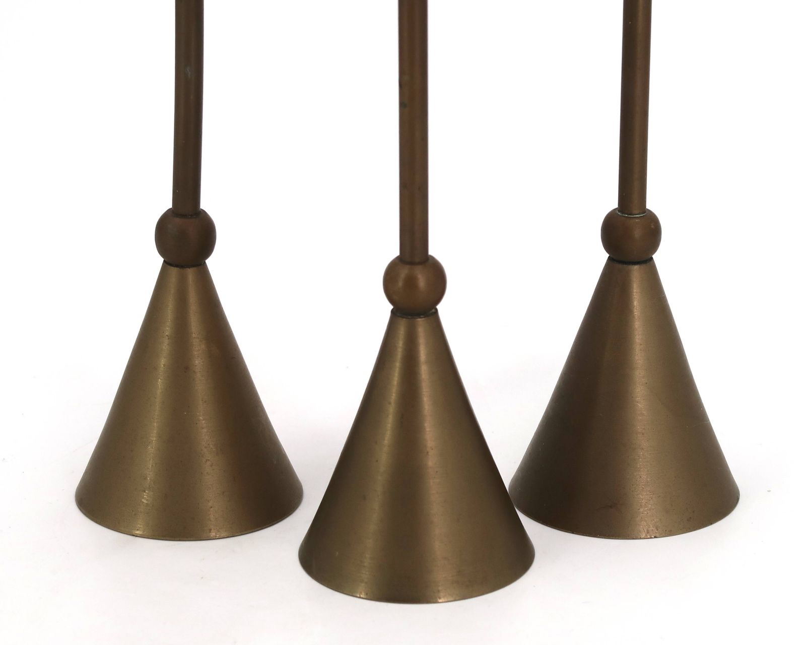 Messing Kandelaar Trio door Christian De Beaumont, jaren 1970 photo Woonaccessoires