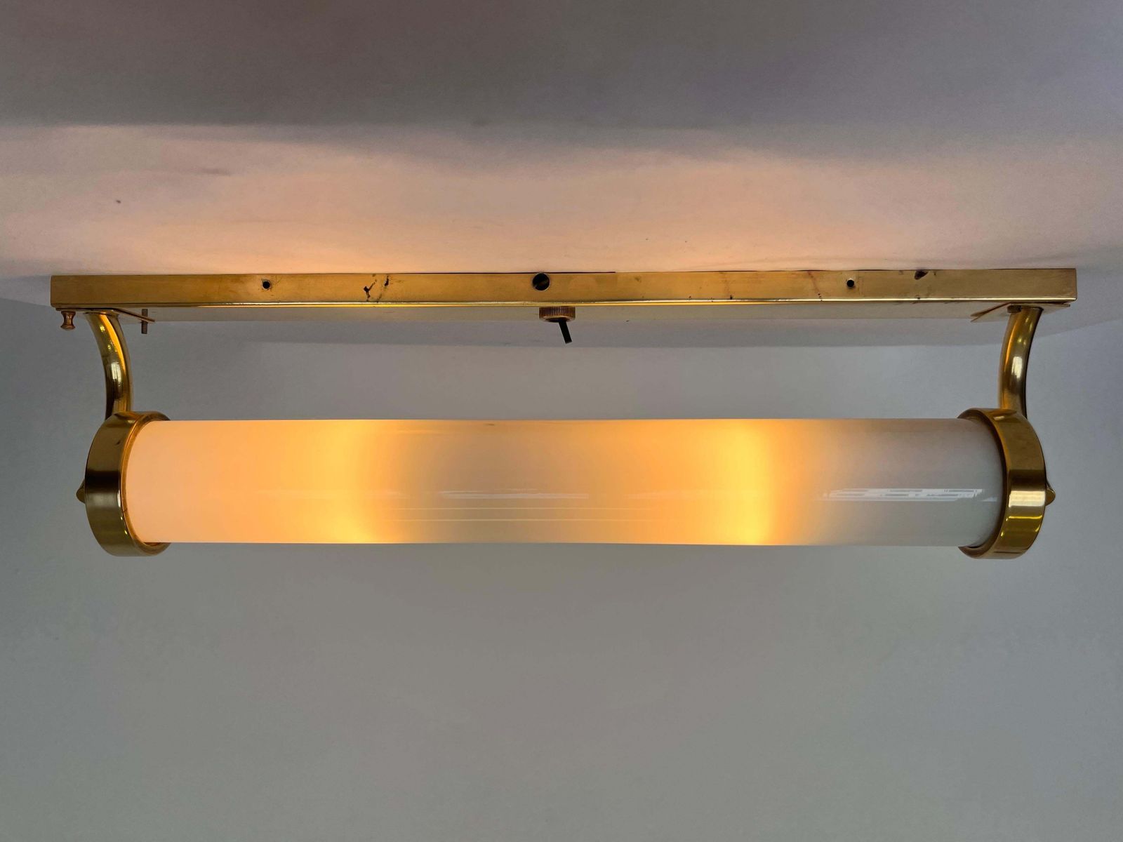 Xxl Bauhaus Brass And Glass Wall Lamp, 1930s   Czechoslovakia photo furniture