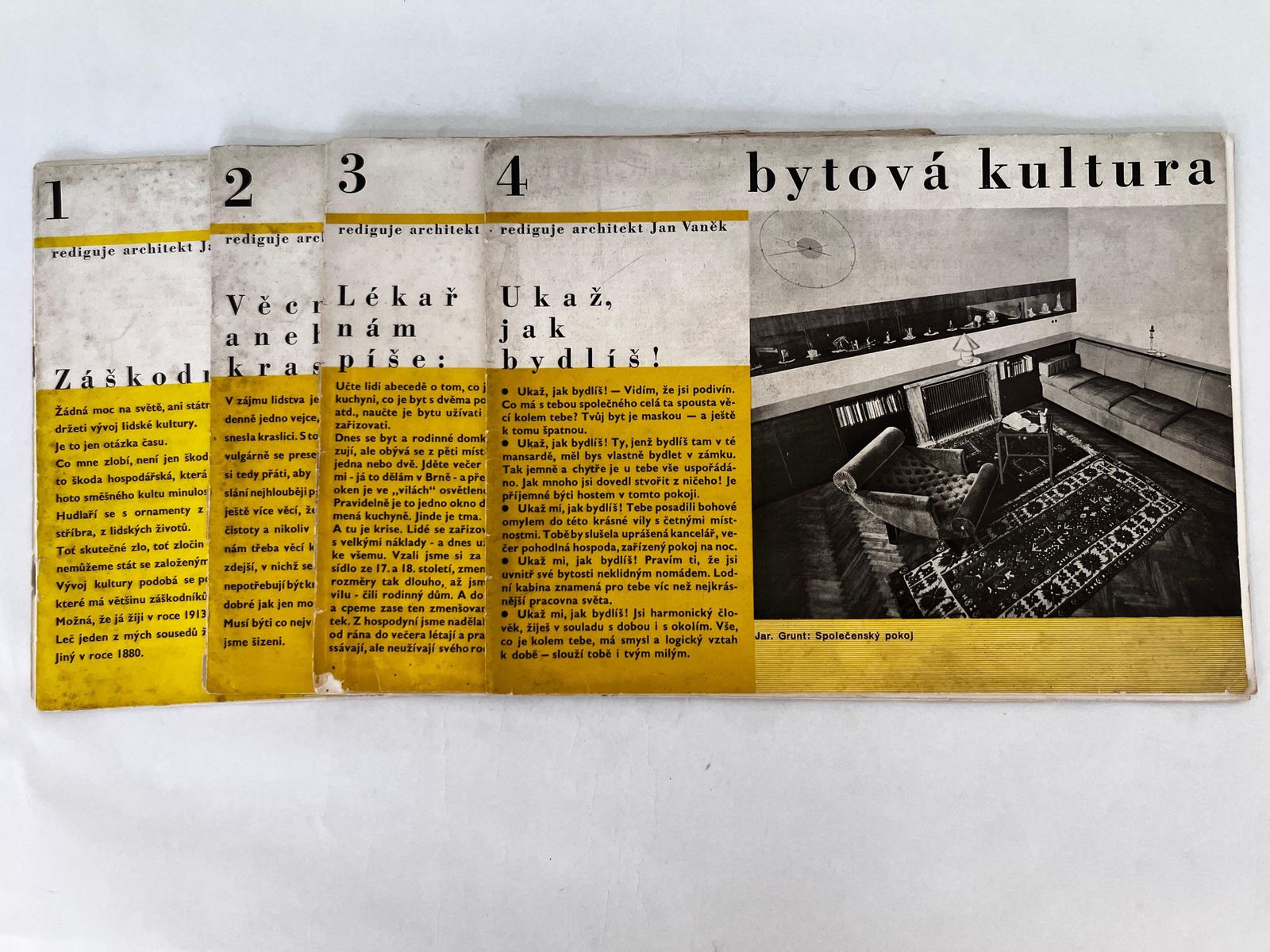 Uiterst zeldzame set tijdschriften Bytova Kultura, jaren 1930, Avantgarde photo Woonaccessoires