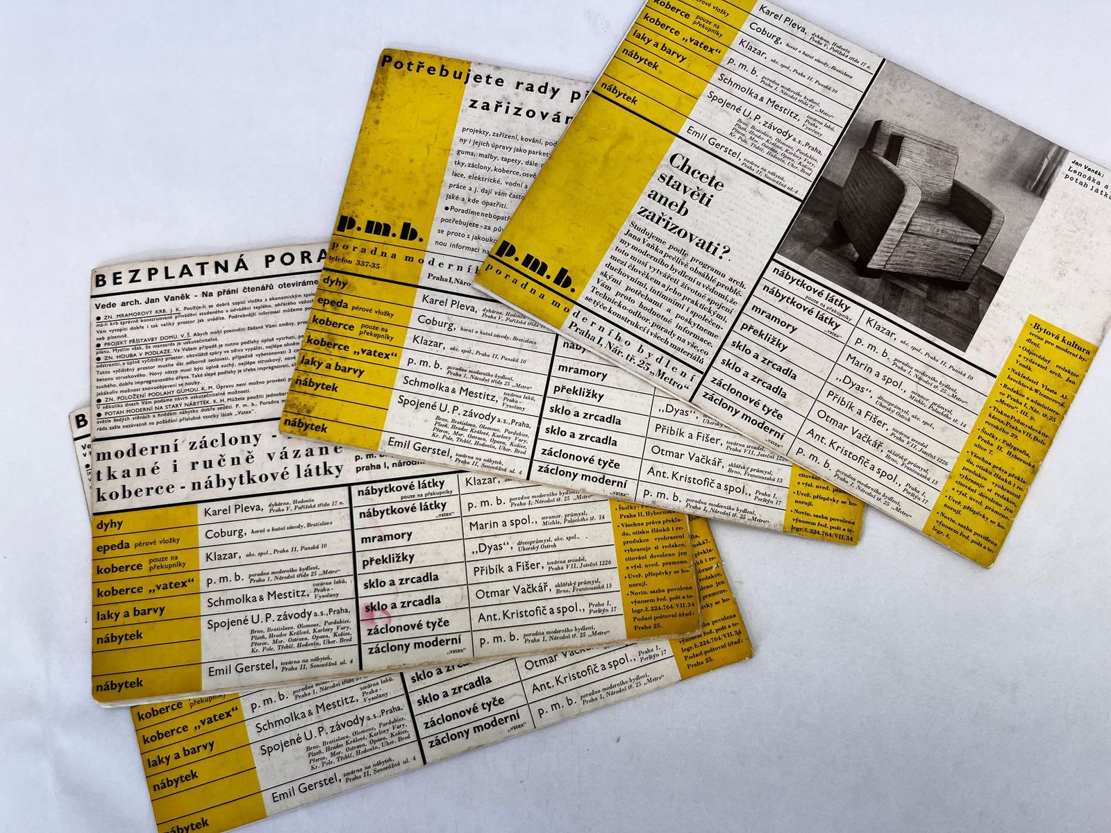 Uiterst zeldzame set tijdschriften Bytova Kultura, jaren 1930, Avantgarde photo vinterior
