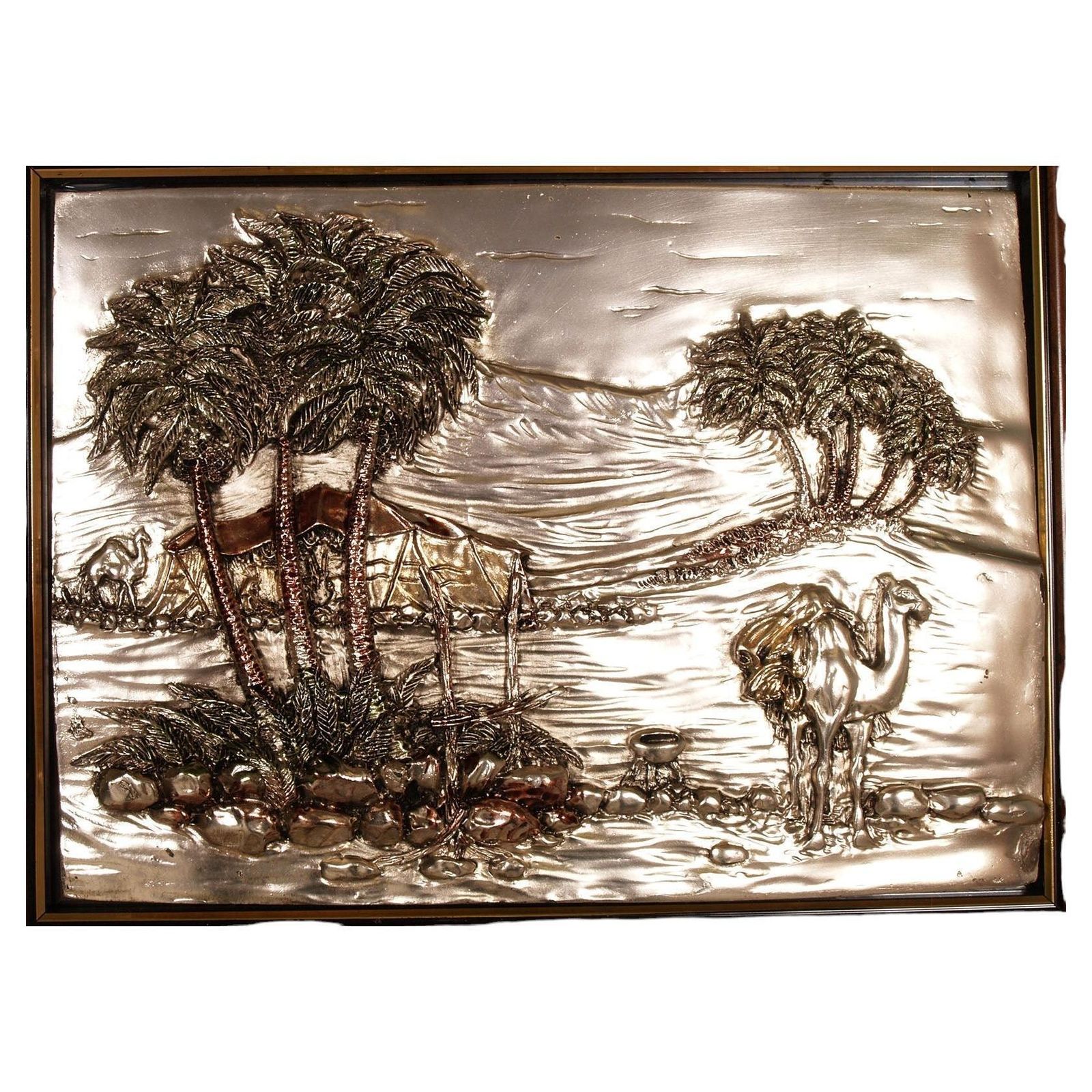 Œuvre murale en relief Guerrini, argent 925 et plaqué or 24 carats, Italie photo 1732.0