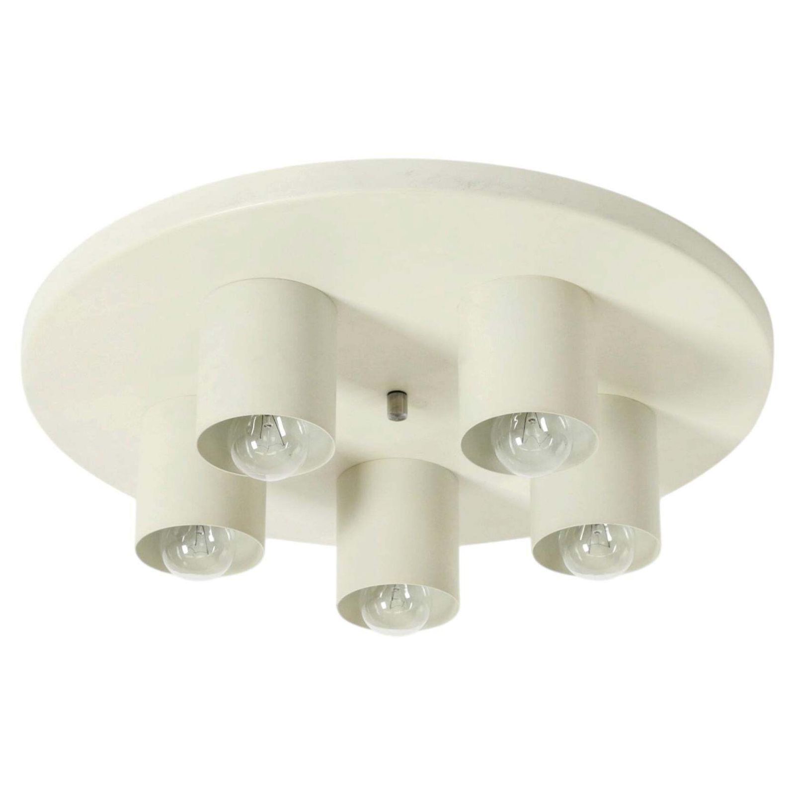 Grote metalen Space Age Brutalist plafond- of wandlamp uit de jaren 1970 van "Beisl Leuchte"
