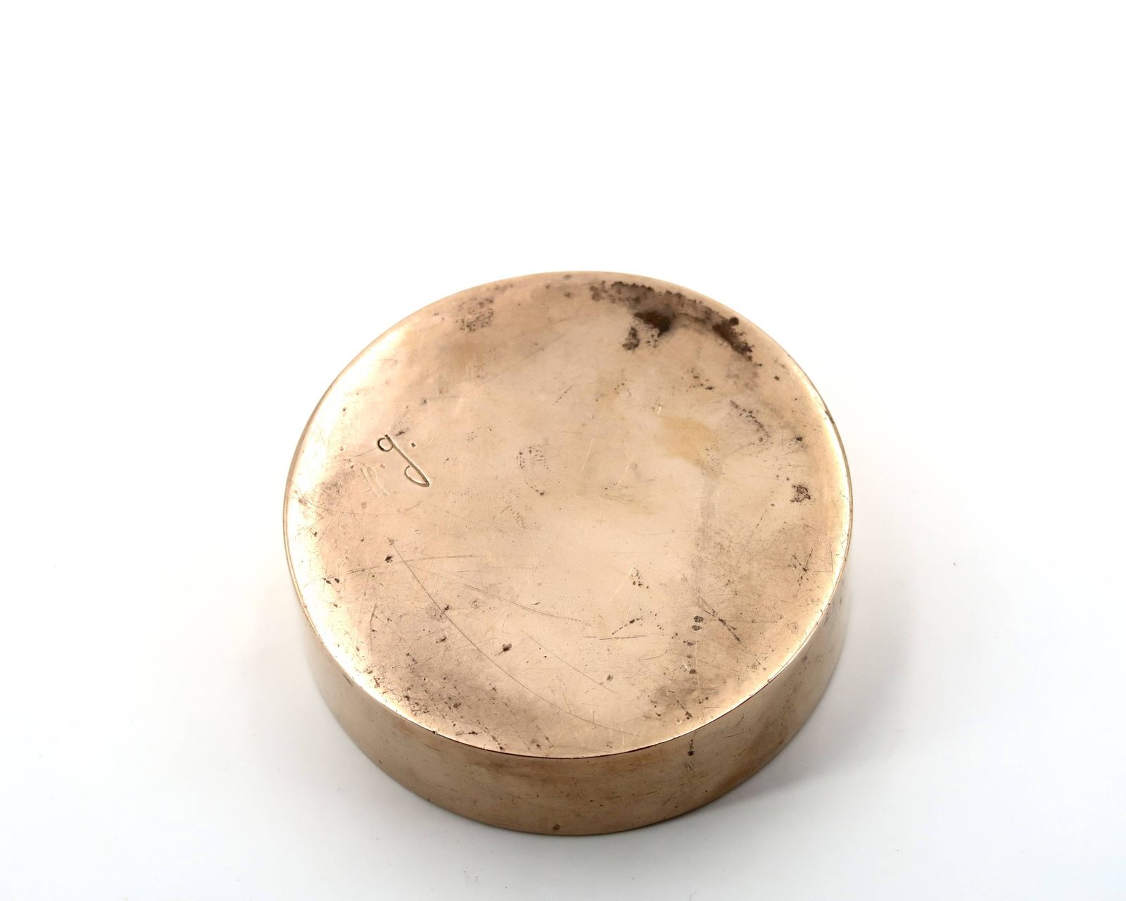 Cendrier en bronze par Monique Gerber, empreinte florale, années 1970 photo vinterior